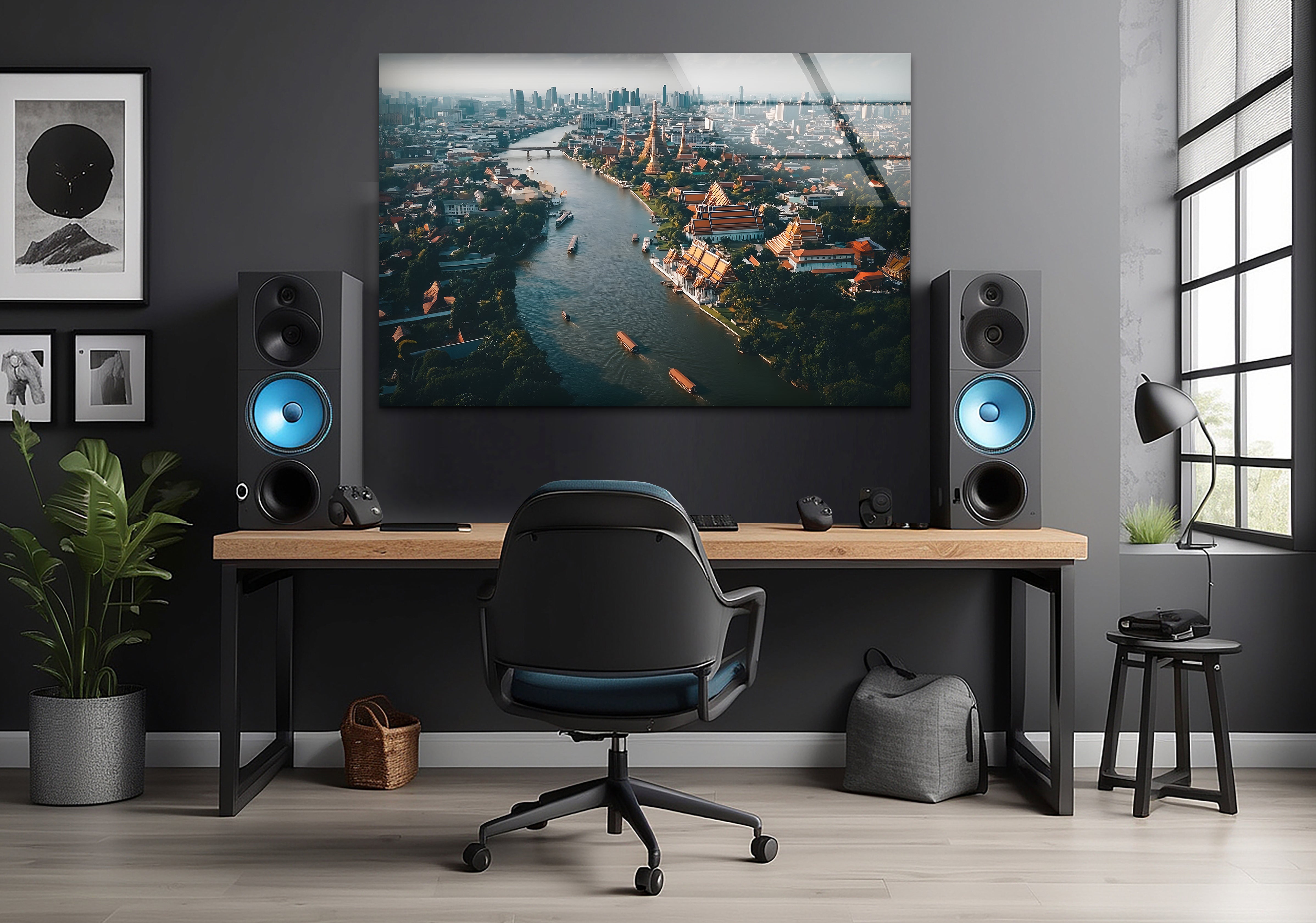 Bangkok Landscape Glass Wall Art - Stunning Thai Cityscape Decor for Living Room, Bedroom & Office - Perfect Modern Home & Office Wall Decor