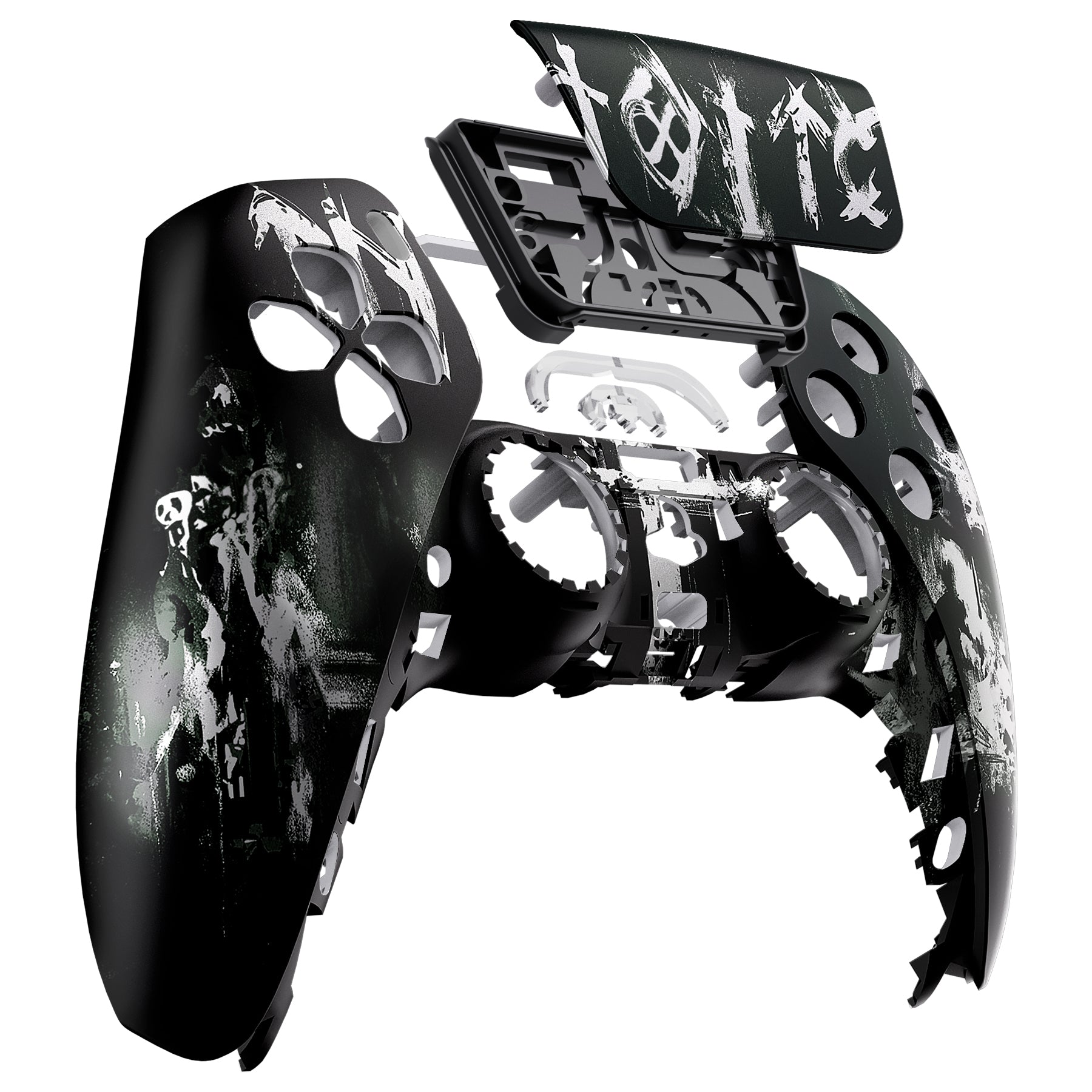 eXtremeRate Darkness Falls Front Housing Shell for PS5 Controller BDM-010/020/030/040/050 - DIY Replacement Shell & Custom Touch Pad Cover - Upgrade Your PS5 Gaming Experience for Enhanced Comfort and Style