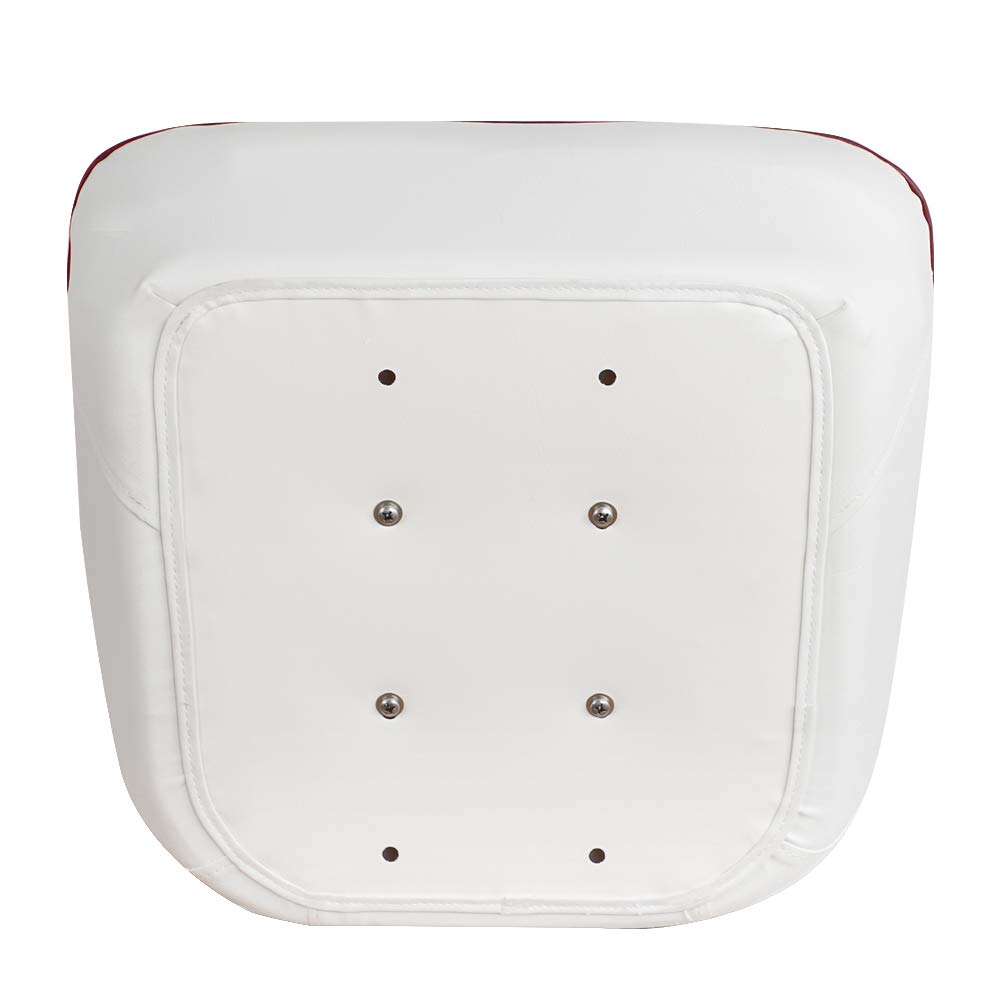 MSC Bucket Pontoon Boat Seat - White & Red - Comfortable & Durable Marine Seating for Fishing, Relaxing & Boating Adventures