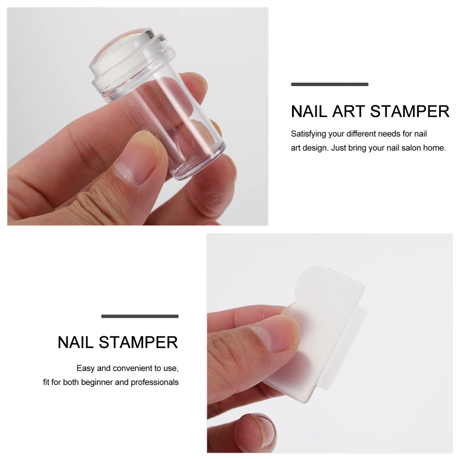 LALAFINA 12 Pcs Nail Stamp Kit with Clear Gel & Steel Plates - Professional Nail Art Tools for Kids & Adults - Perfect for French Manicure, DIY Nail Designs & Home Salon Use