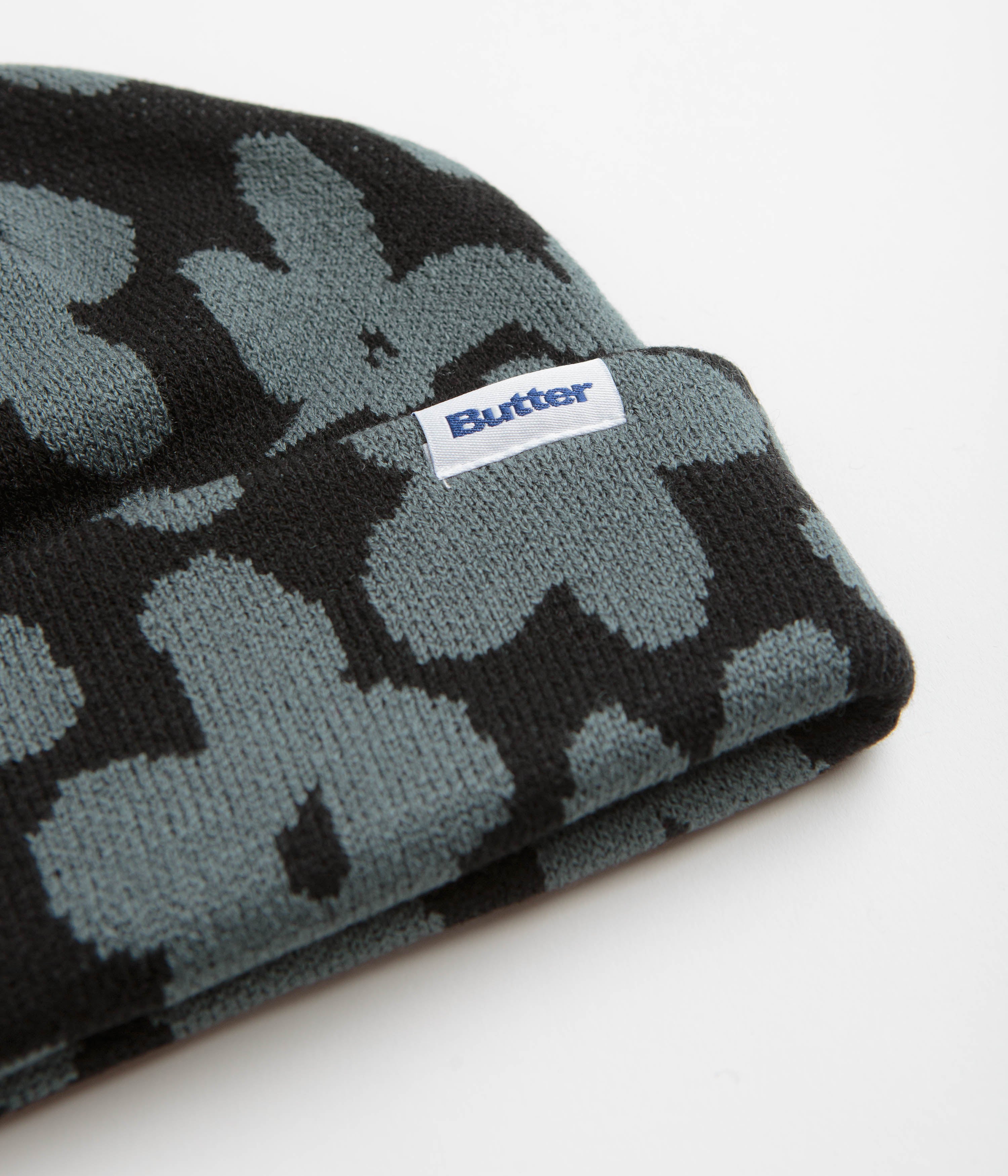 Butter Goods Floral Beanie Hat for Women & Men - Soft Winter Knit Beanie Black - Perfect for Cold Weather, Outdoor Activities & Fashion Accessories