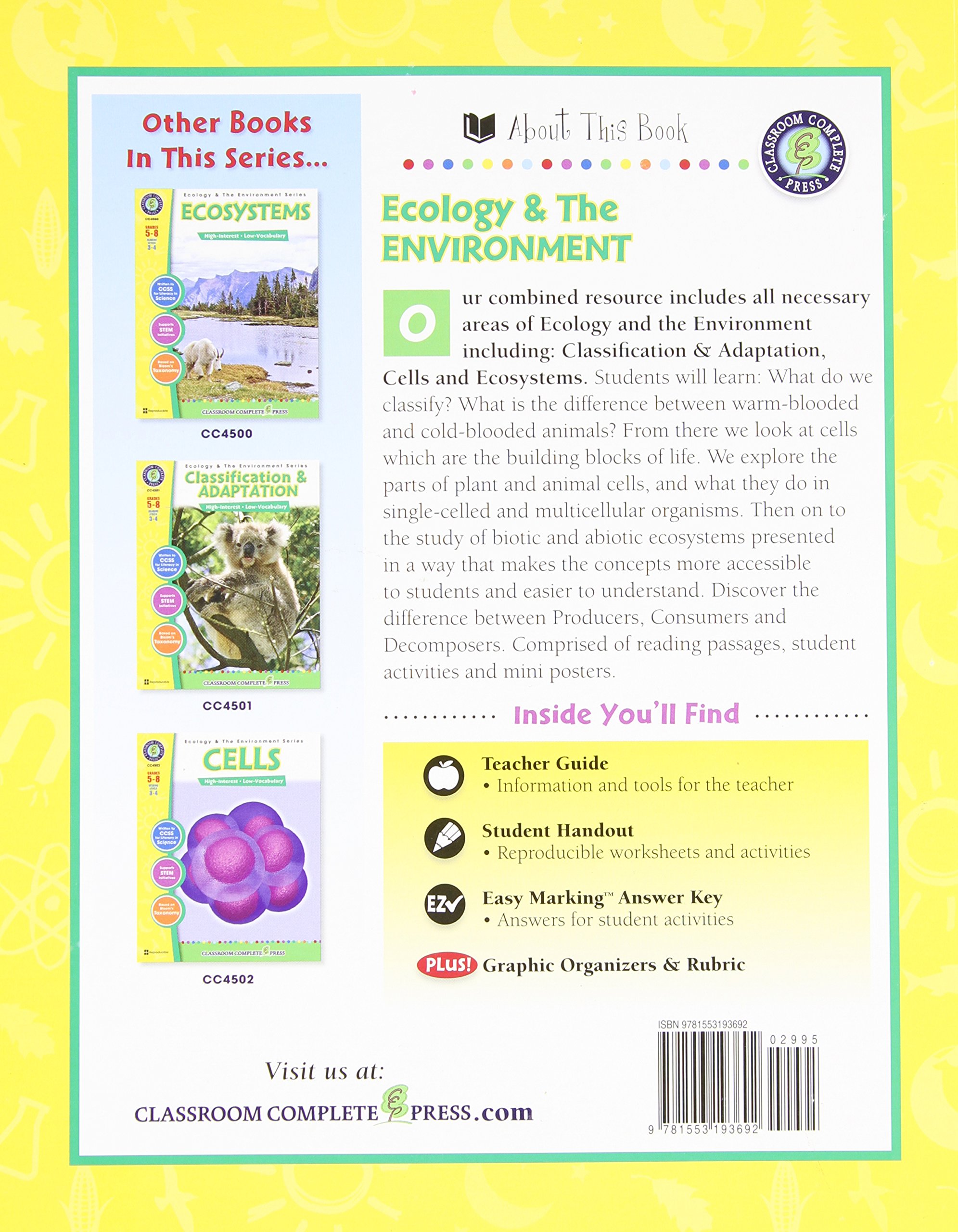 Ecology & The Environment Big Book for Grades 5-8 | Science Classroom Resource | Ecosystem Lessons, Activities & Worksheets | Homeschool & School Curriculum | Environmental Science Study Guide