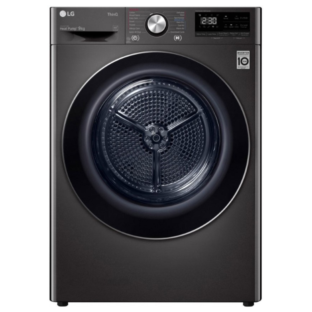 LG DVH9 09B 9kg Heat Pump Dryer - Energy Efficient, Quiet & Fast Drying for Home & Laundry Room | Perfect for Apartments & Small Spaces