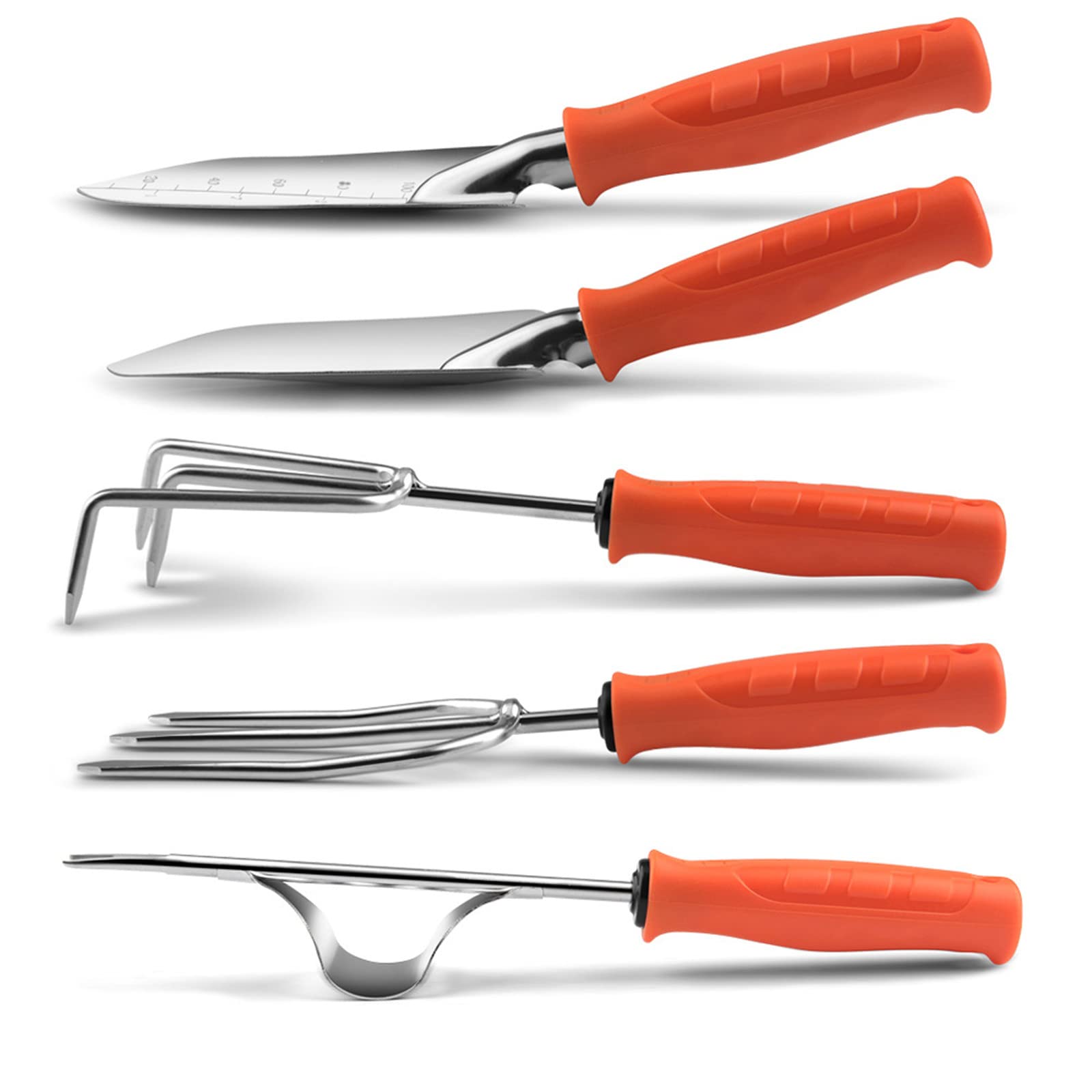 5Pcs Heavy Duty Garden Tool Set with Anti-Skid Ergonomic Handle - Durable Gardening Tools Kit for Women & Men - Perfect for Planting, Weeding, and Landscaping in Backyard or Outdoor Gardens