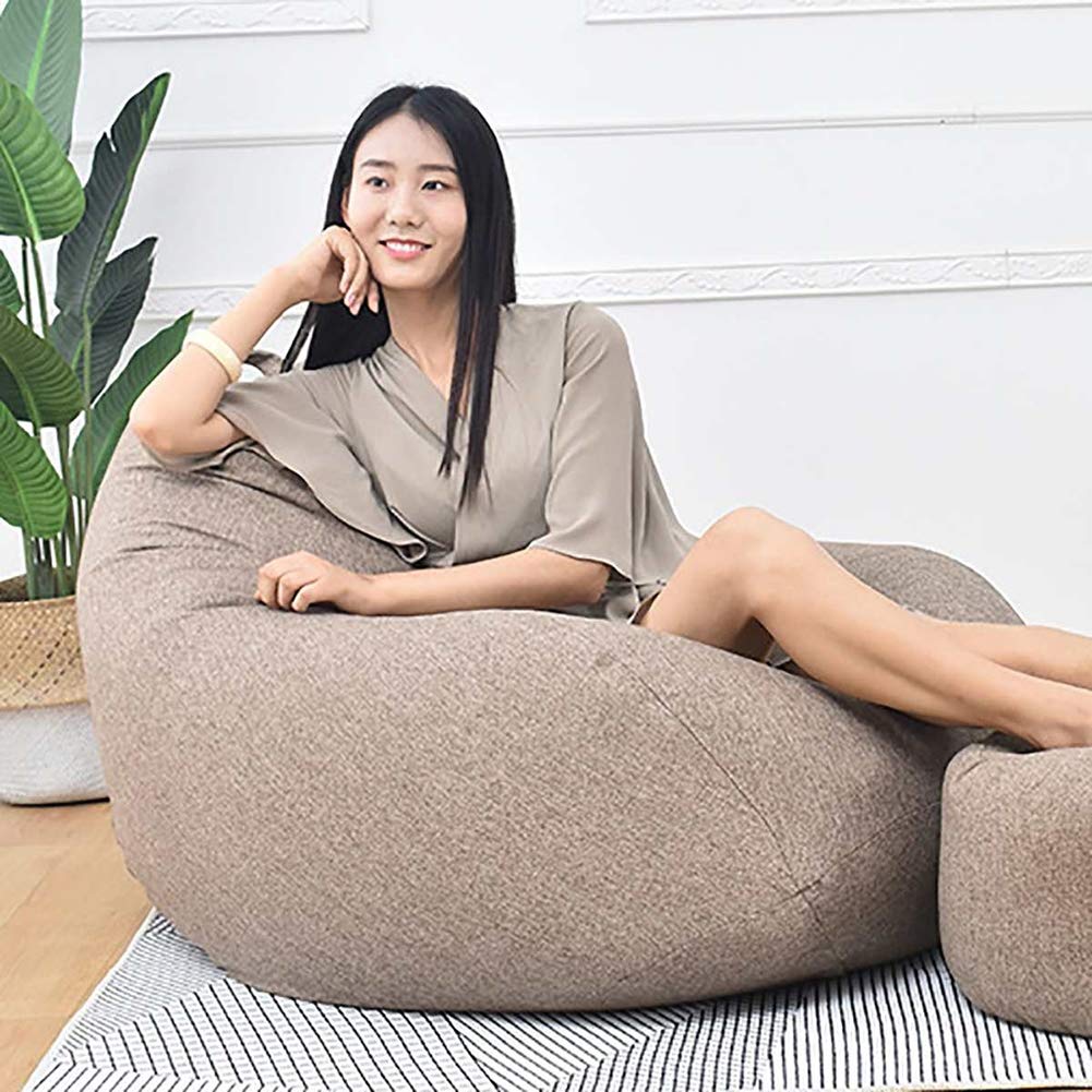Waterproof Bean Bag Chair Cover - Dark Blue Lazy Lounger Sofa Cover for Adults & Kids, Storage Toy Bag Replacement (No Filling Included) - Perfect for Living Rooms, Playrooms & Dorm Decor