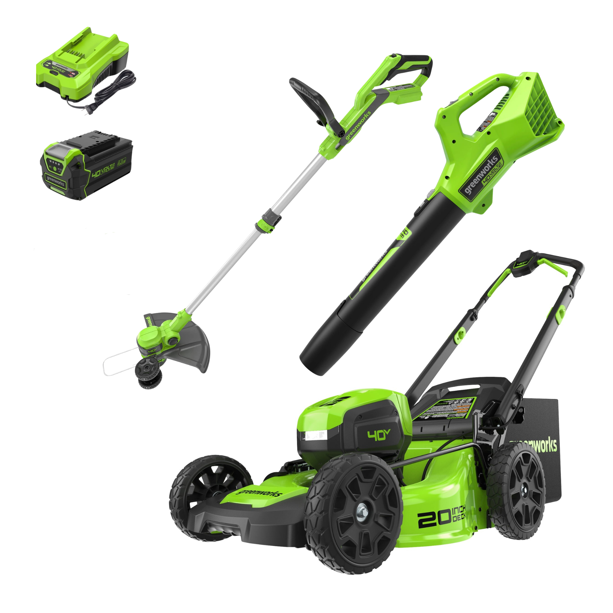 40V 20-Inch Cordless Battery Push Lawn Mower with 4.0Ah Battery & Charger - 3-Piece Combo Kit for Effortless Yard Maintenance | Perfect for Small to Medium Lawns, Backyards & Landscaping