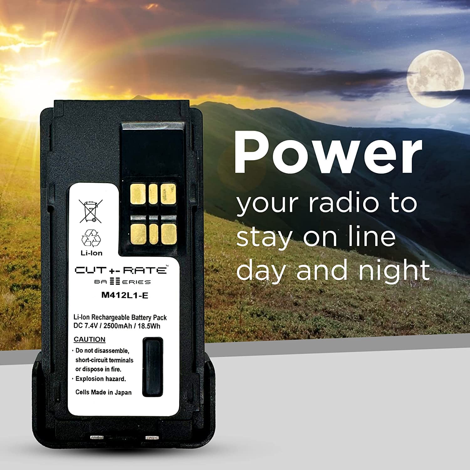 Motorola APX 1000 Replacement Battery - 7.4V 2500mAh Li-ion Rechargeable Battery for Two-Way Radios | Perfect for Emergency Responders, Security Personnel & Outdoor Adventures