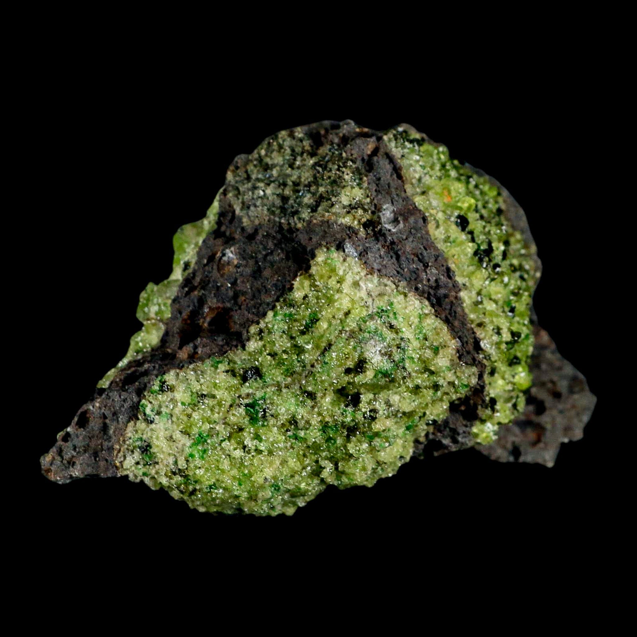 Natural Emerald Peridot & Chromium Crystals on Volcanic Rock Specimen - Gila, AZ Mineral Collection | Home Decor, Jewelry Making, Geology Display