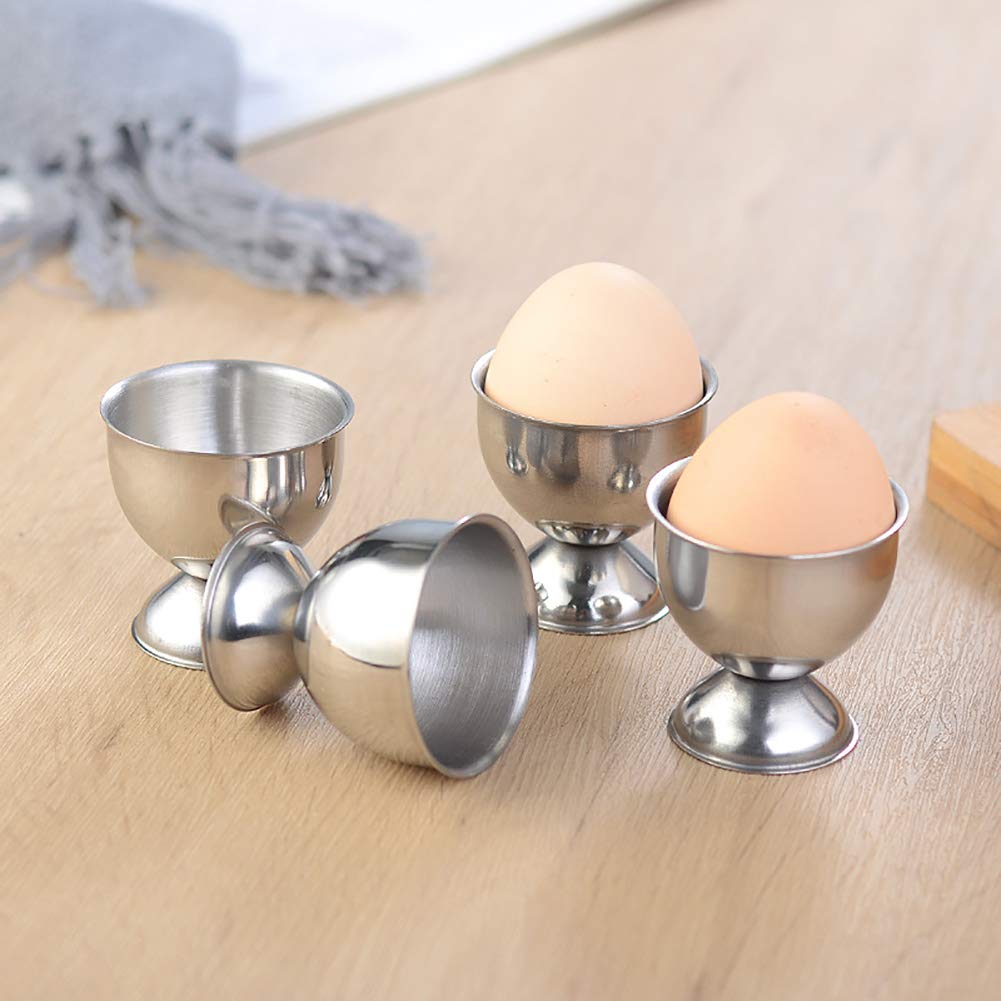 2 Pcs Stainless Steel Egg Cups - Egg Holders & Tray for Soft Boiled Eggs - Durable Kitchen Tool for Breakfast, Brunch & Dining Decor