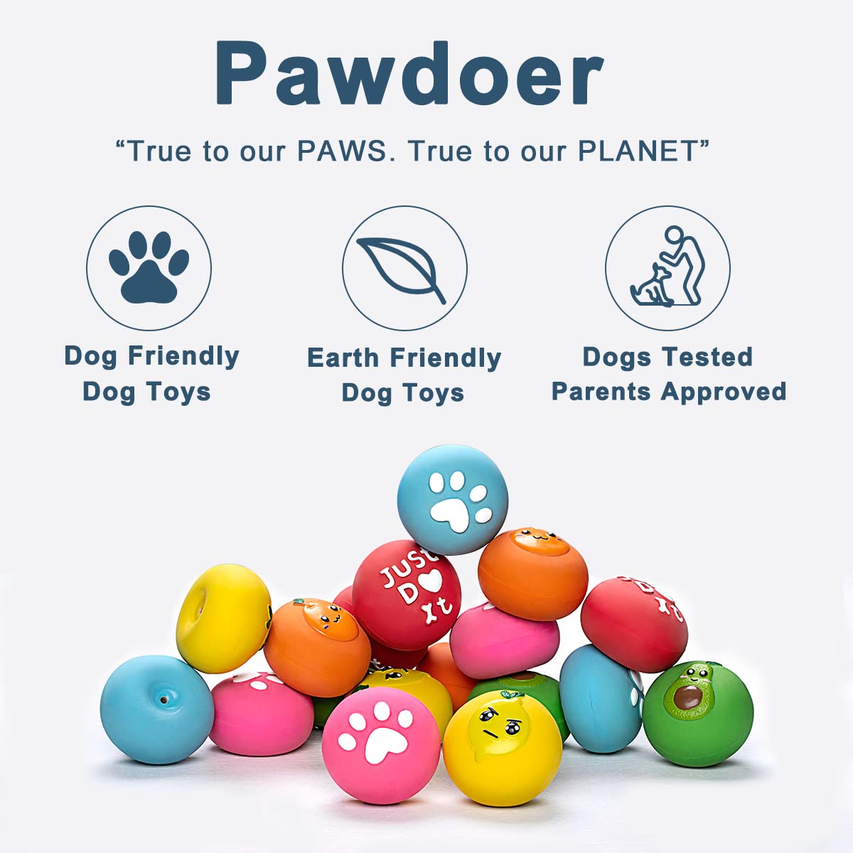 **Durable Squeaky Dog Toys for Small Dogs & Puppies – Soft Latex Rubber Chew Ball with Funny Face, Bouncing & Squeaking Fun – Perfect for Indoor Play, Training & Teething Relief**