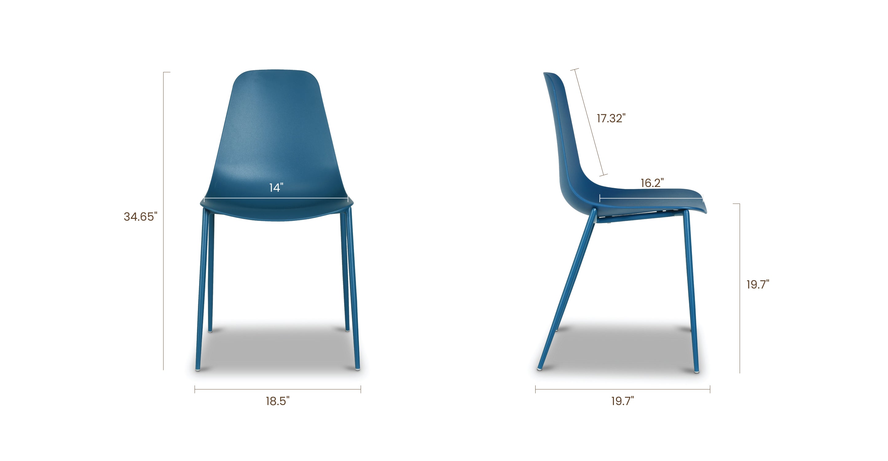 Isla Dining Chair - Modern Wooden Dining Room Chairs Set of 2, Comfortable Upholstered Seat with Sturdy Metal Legs - Perfect for Kitchen, Dining Room, Breakfast Nook & Home Decor