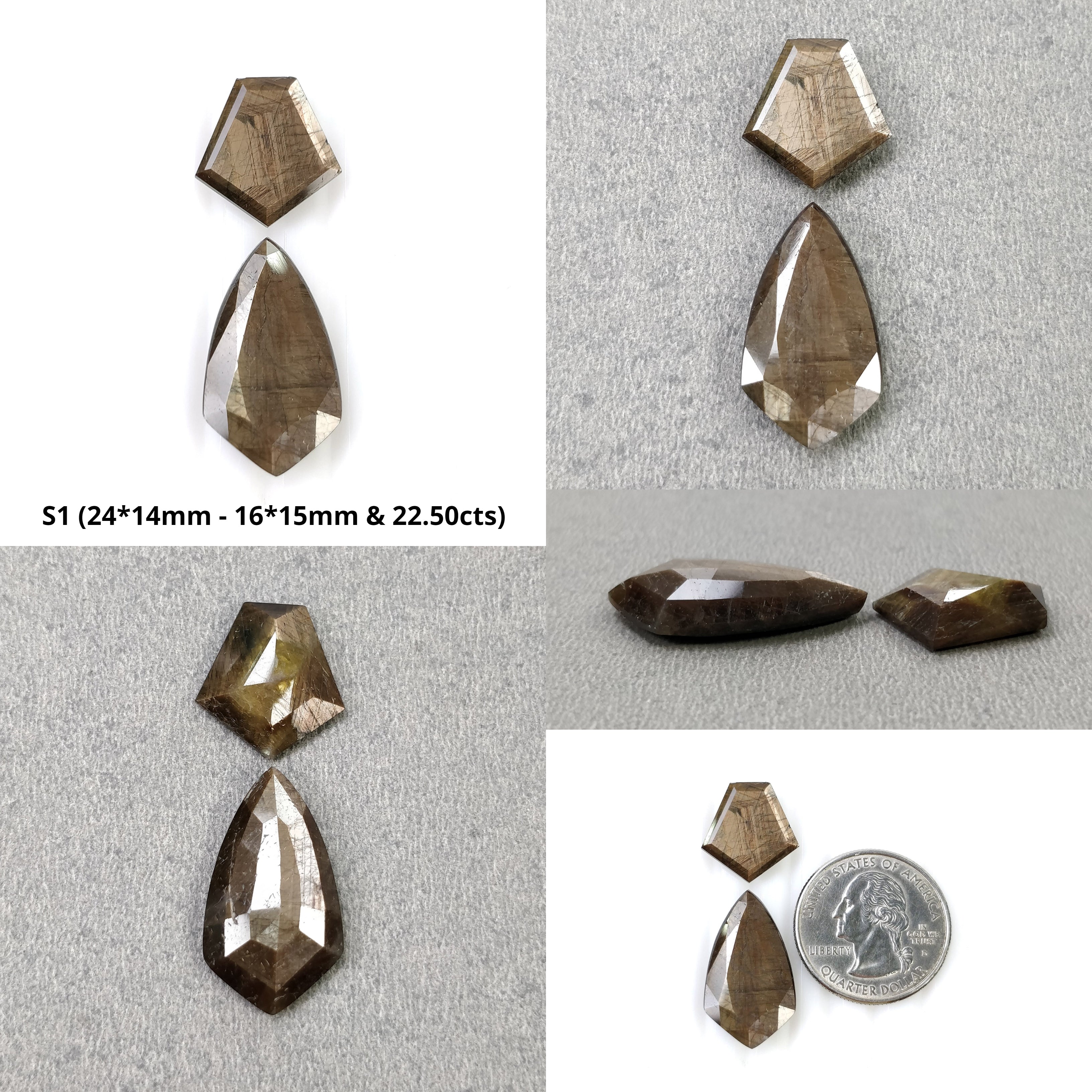 Natural Untreated Golden Brown Chocolate Sapphire Gemstone - 2 & 3 Piece Set with Normal Cut & Unique Uneven Shape | Perfect for Jewelry Making, Engagement Rings & Collector's Items