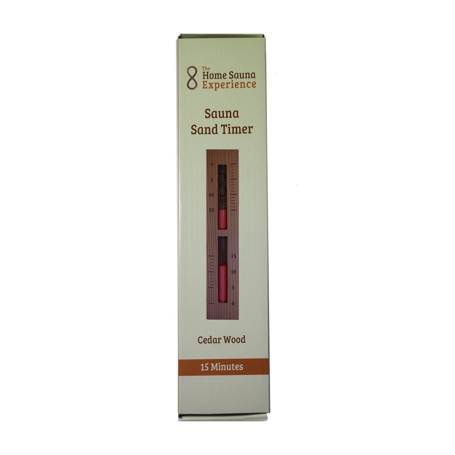 Premium HSE Cedar Wood Sauna Sand Timer - 15 Minute Countdown - Rust Red Sand - Perfect for Sauna, Spa, Yoga & Meditation Sessions