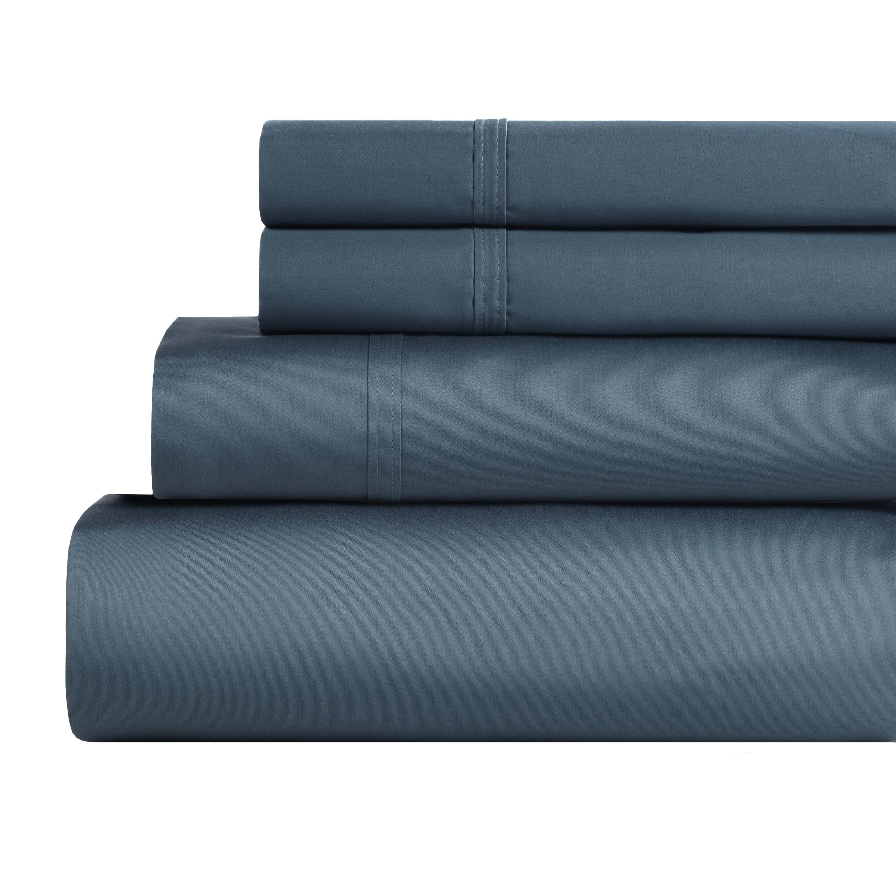 Premium 850 Thread Count 100% Cotton Solid Color Bed Sheet Set - Ultra Soft & Breathable for Comfortable Sleep - Perfect for Master Bedroom, Guest Room & Luxury Hotels
