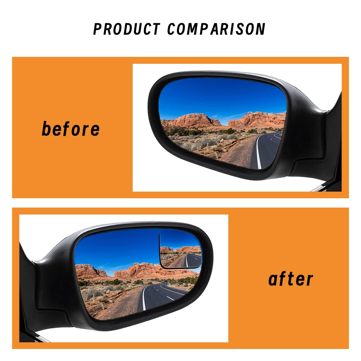 2PCS Adjustable HD Frameless Wide Angle Convex Blind Spot Mirrors for Cars - 360° Rearview Mirror Assist for Safe Lane Changing & Parking - Universal Fit for Most Vehicles