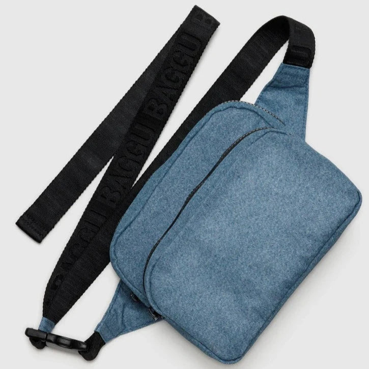 Stylish Digital Denim Fanny Pack for Men & Women - Trendy Waist Bag with Adjustable Belt for Travel, Hiking, Running & Everyday Use