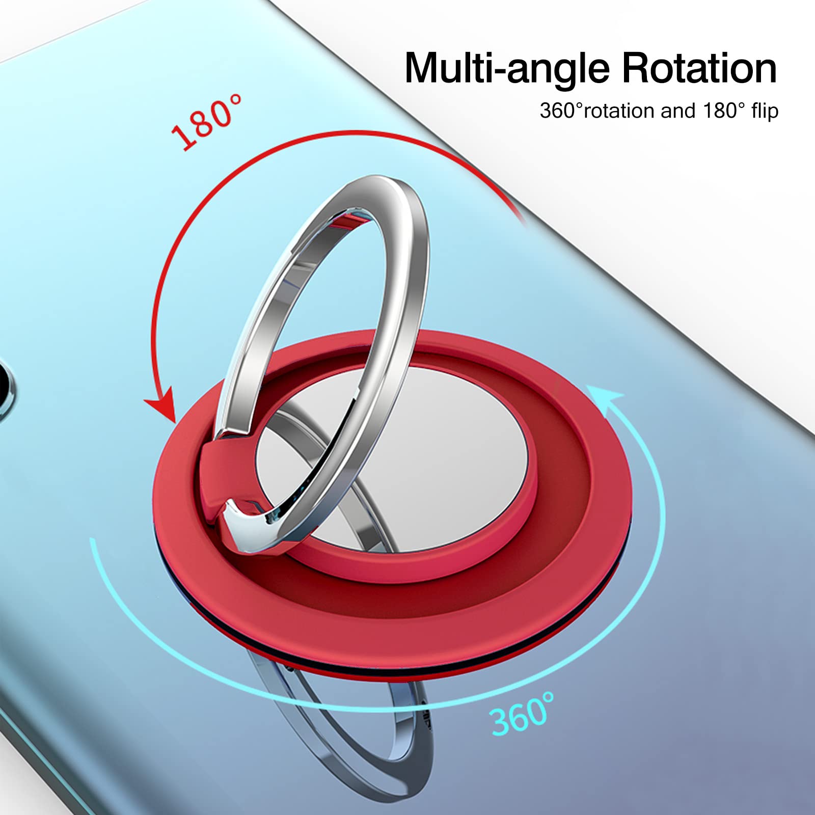 2 Pack 360° Rotating Phone Ring Holder - Adjustable Kickstand for Secure Grip - Perfect for Selfies & Videos