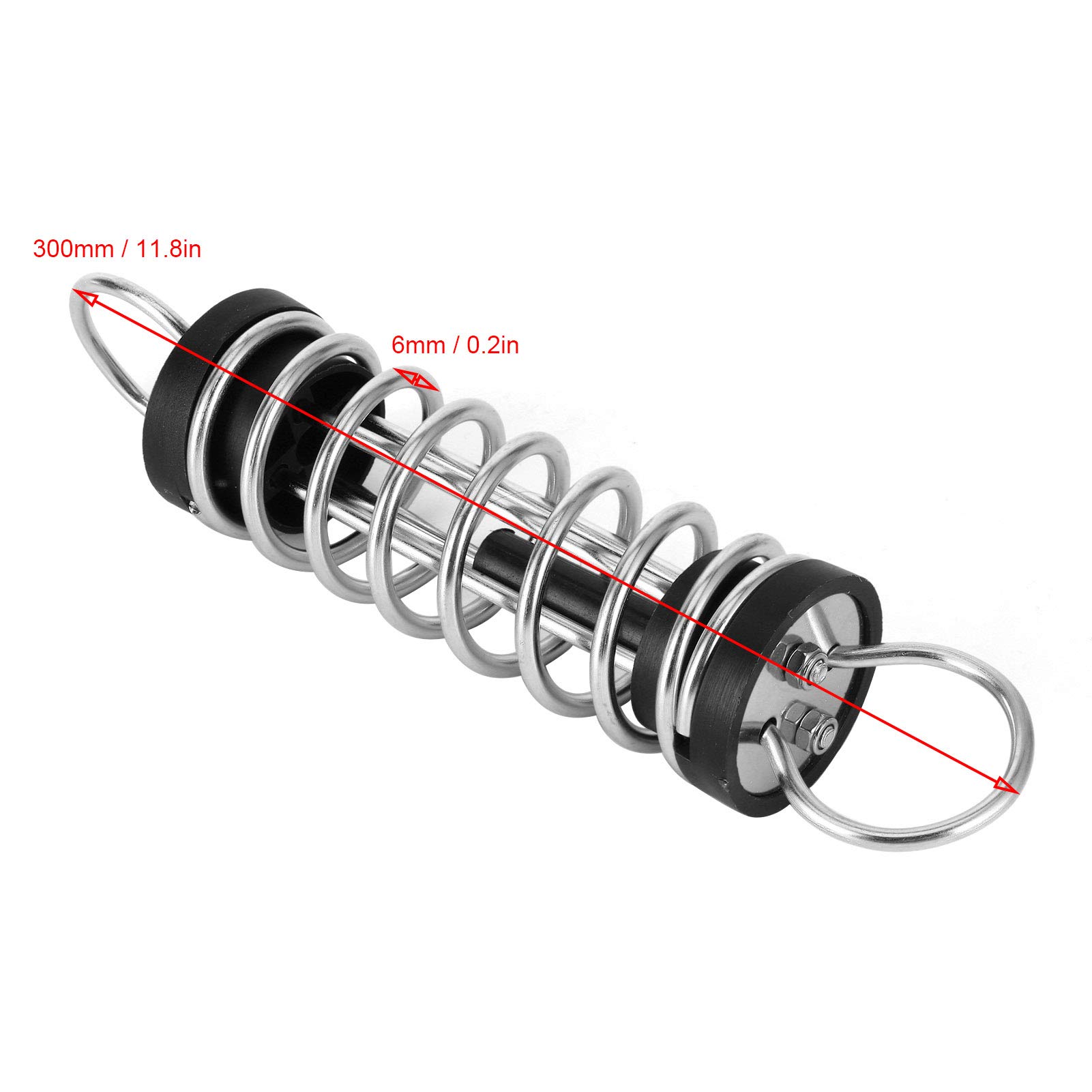 Premium Stainless Steel Boat Mooring Spring 6x300mm - Heavy Duty Marine Hardware for Inflatable Boats, Kayaks, Yachts & Sailboats | Durable Dock Line Shock Absorber for Smooth Mooring & Anchoring