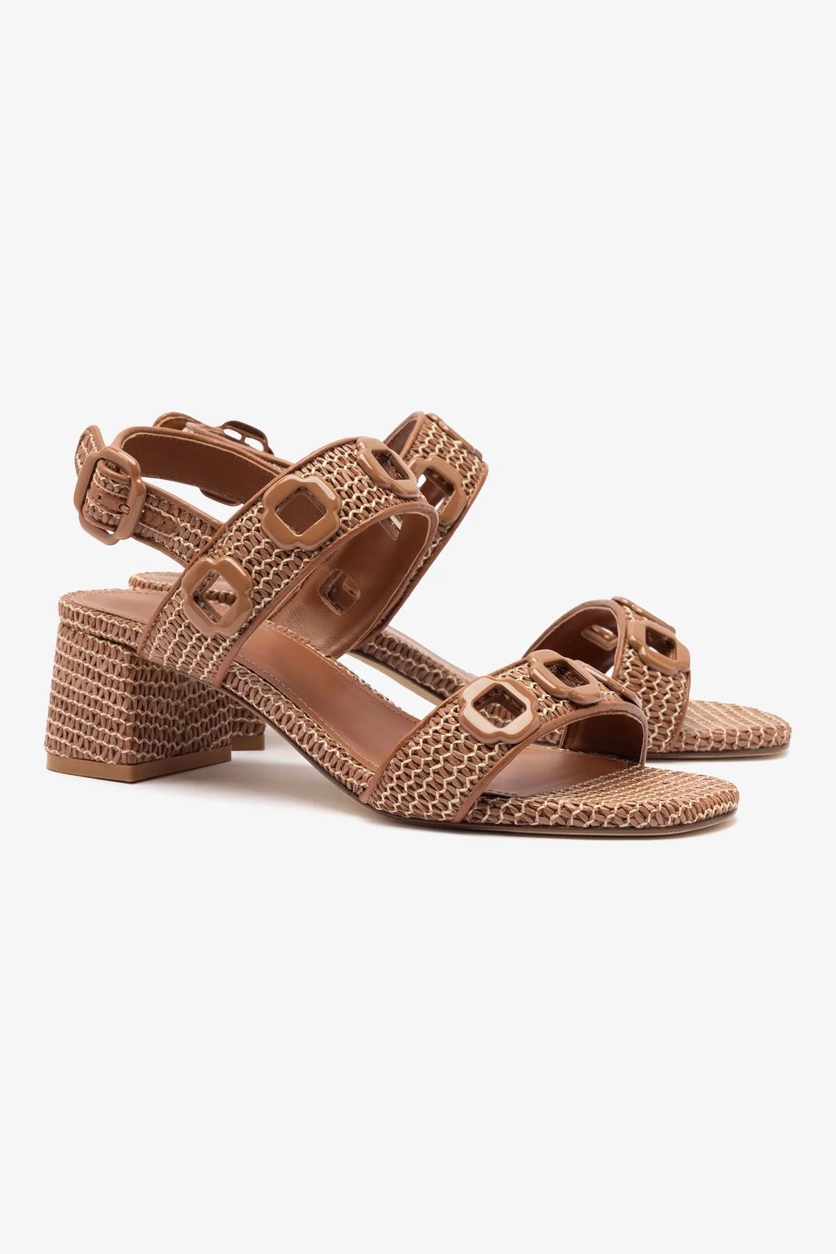Milan Sandal in Caramel Wave Raffia - Comfortable Women's Summer Sandals for Beach, Vacation, and Casual Outings