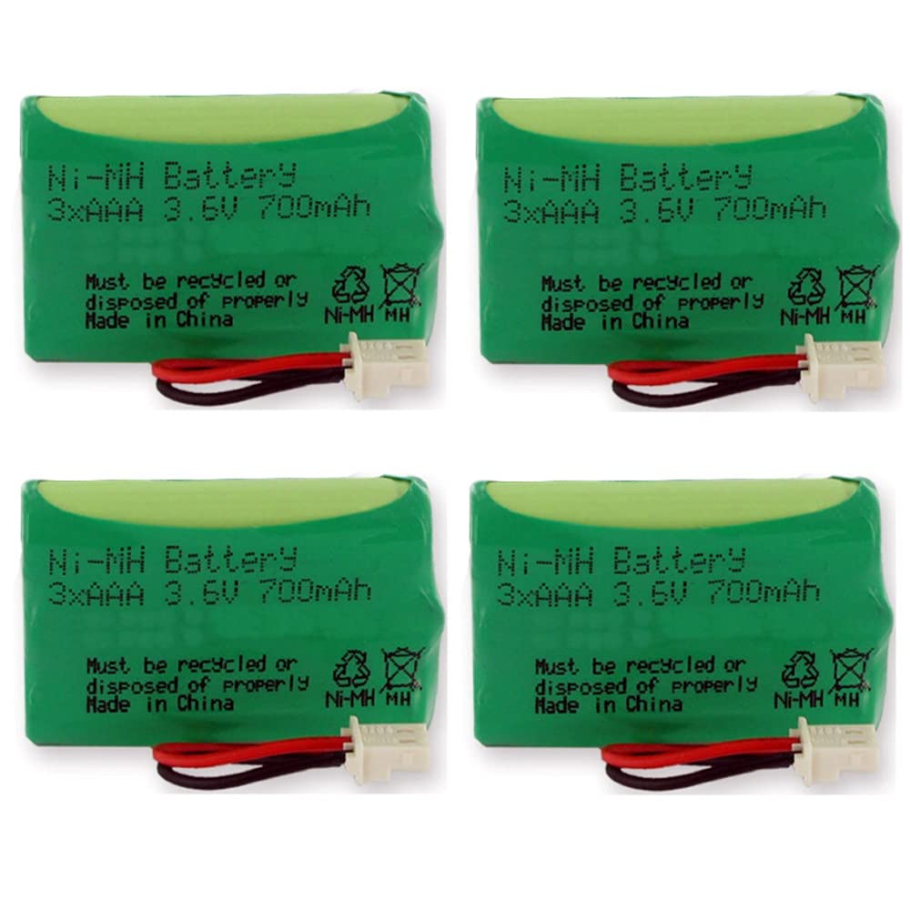 Synergy Digital Rechargeable NiMH Batteries for Motorola MBP483 & GE 2-6401 Baby Monitors - 3.6V 700mAh Replacement Battery Pack (4-Pack) - Perfect for Nighttime Monitoring & Travel Use