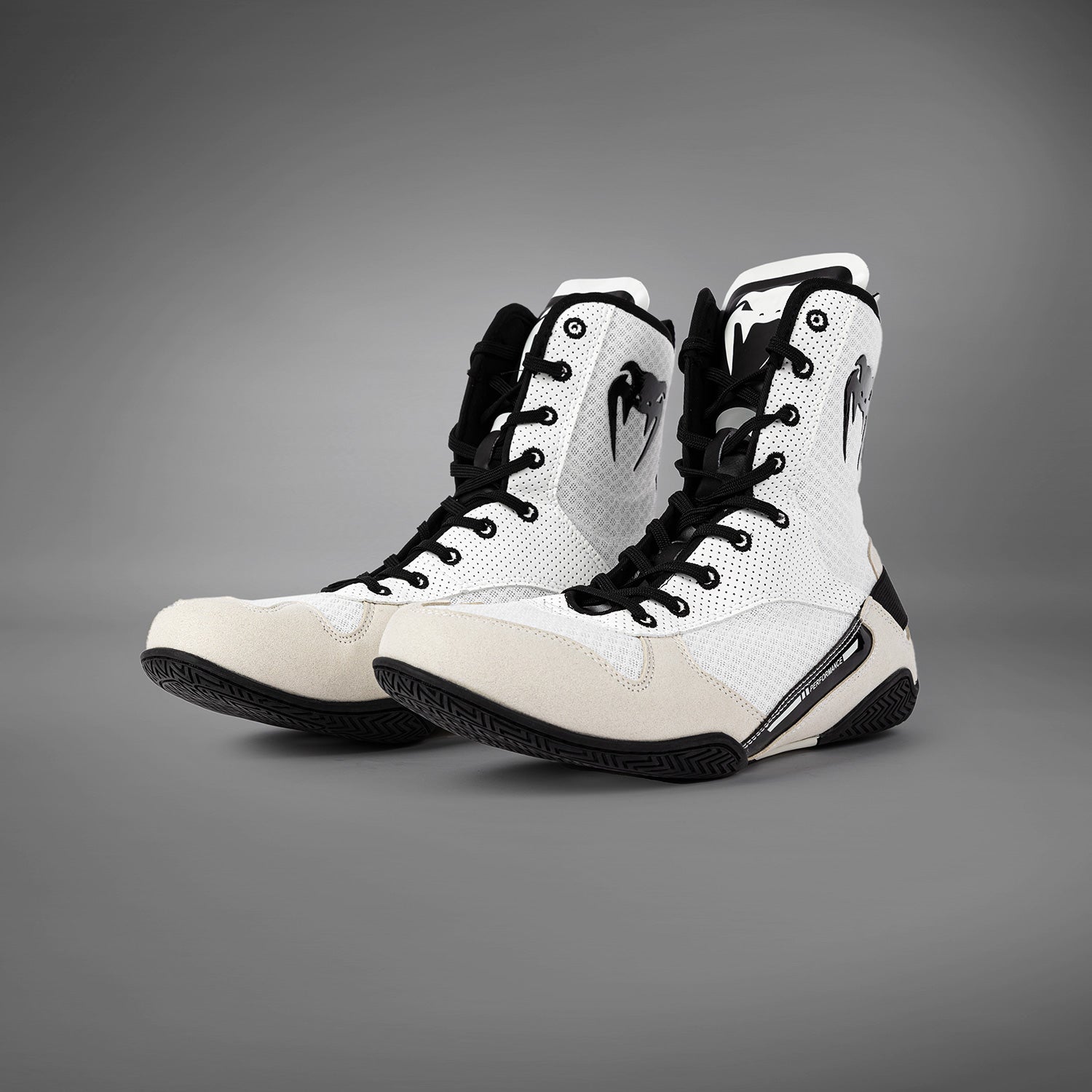 Venum Elite Boxing Shoes for Men - White & Black | Lightweight & Breathable Training Shoes for Boxing, MMA & Kickboxing | Perfect for Gym & Competition