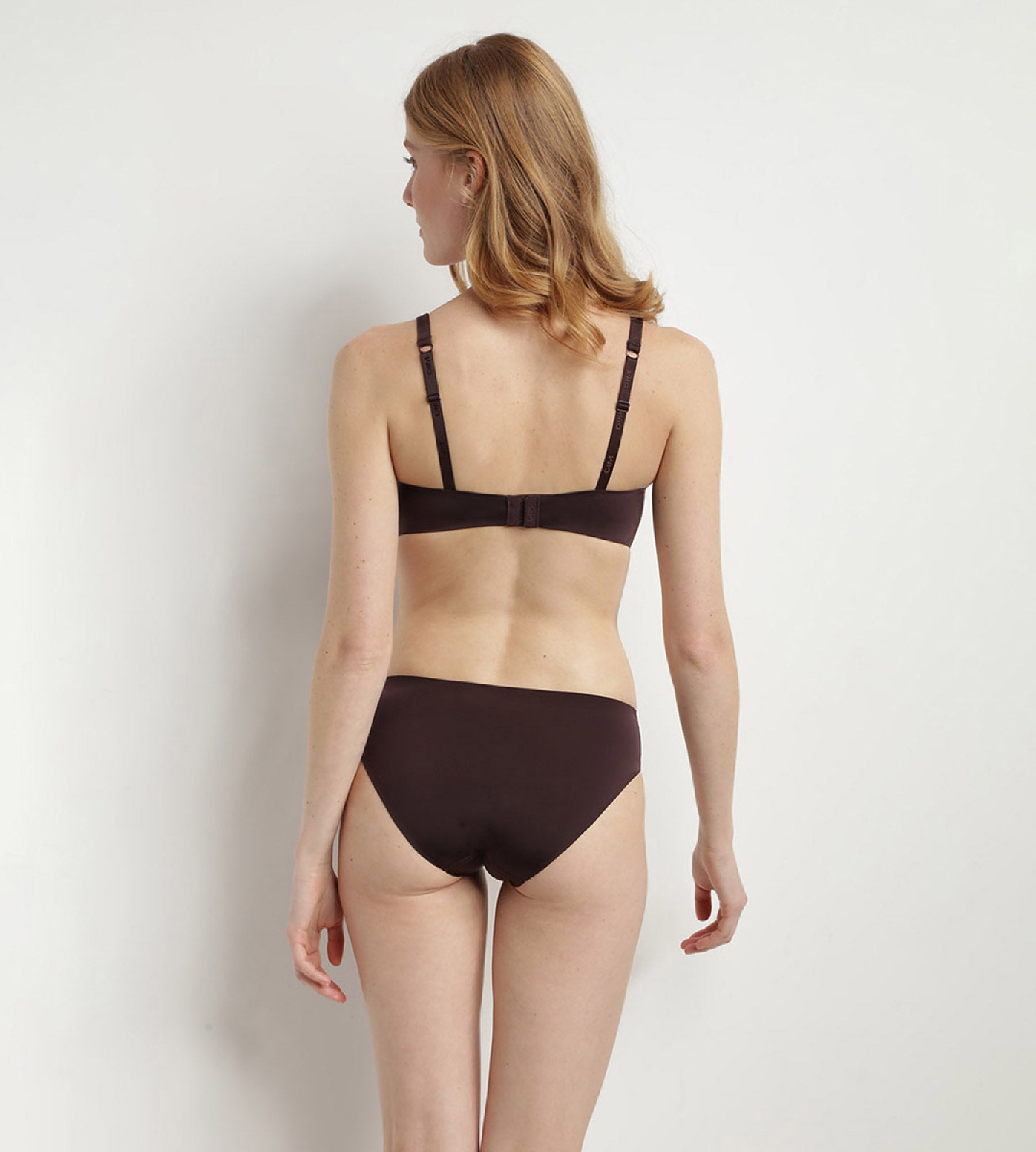 InvisiFree Dim Triangle Bralette - Wireless Comfort Bra in Brown for Everyday Wear & Lounge