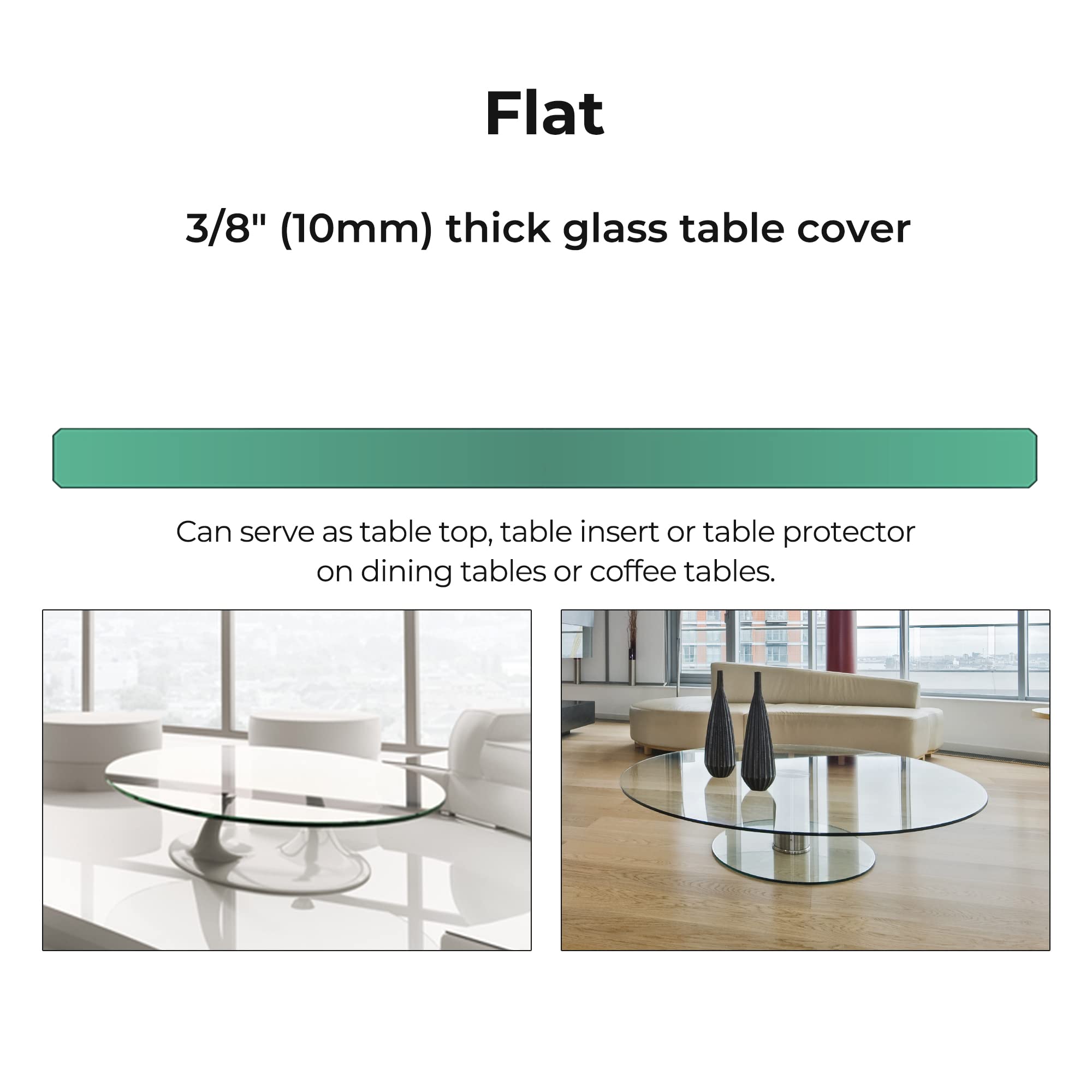 Tempered Clear Round Glass Table Top 36