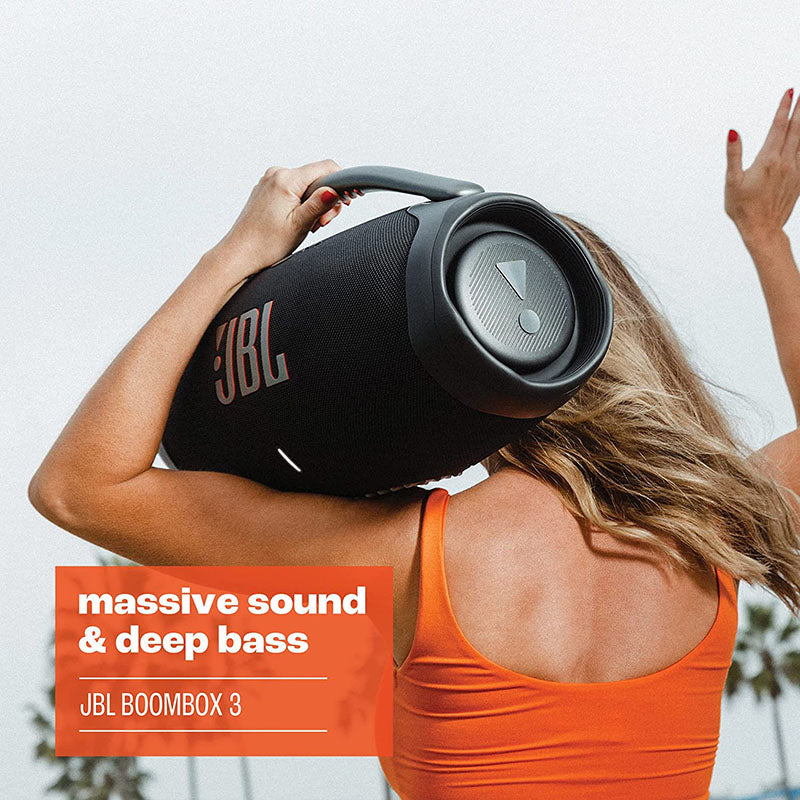 JBL Boombox 3 Portable Bluetooth Speaker - Powerful Bass, 24H Playtime, IPX7 Waterproof, Wireless Party Speaker for Outdoor, Beach, Pool & Home Use (Black)