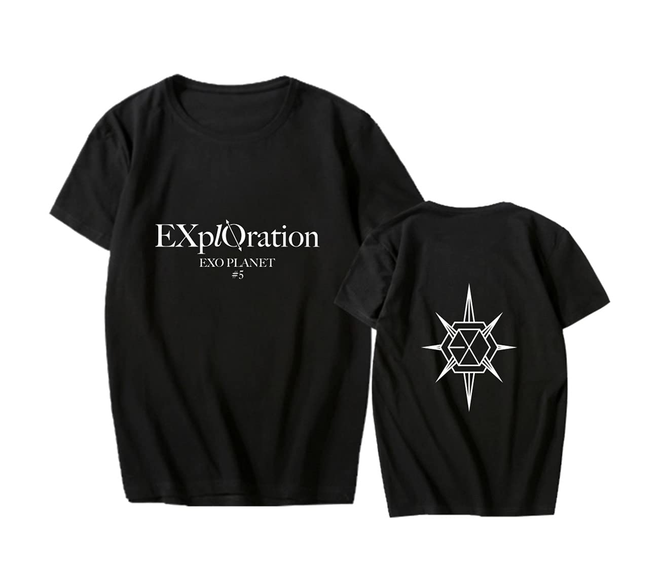 EXO Kpop T-Shirt - EXO Planet #5 Tour Merch - Sehun, Chanyeol, Baekhyun & Lay Graphic Tee - Soft Cotton Casual Shirt for Fans & Concerts