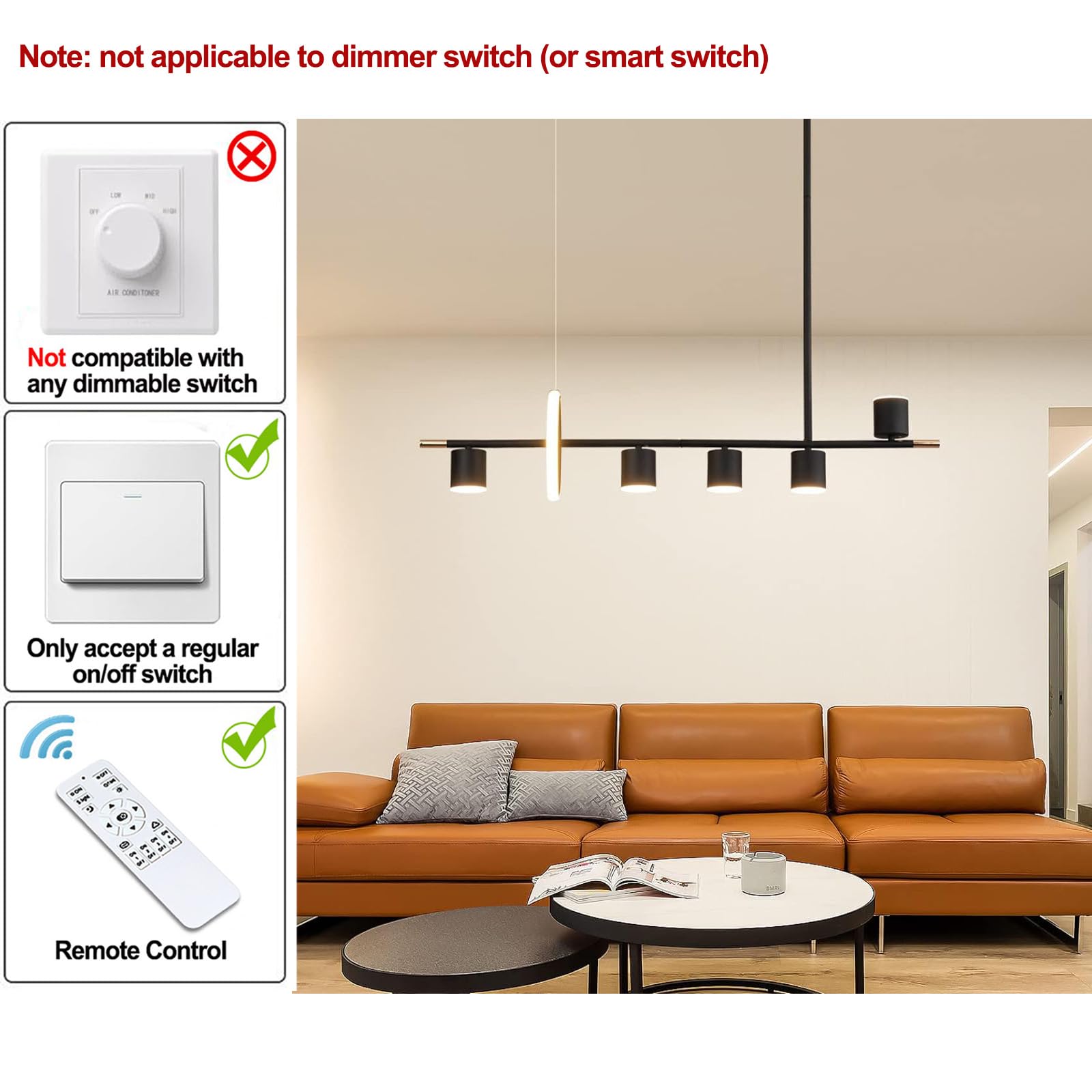 Siittoo Modern Black LED Dimmable Pendant Light - 40