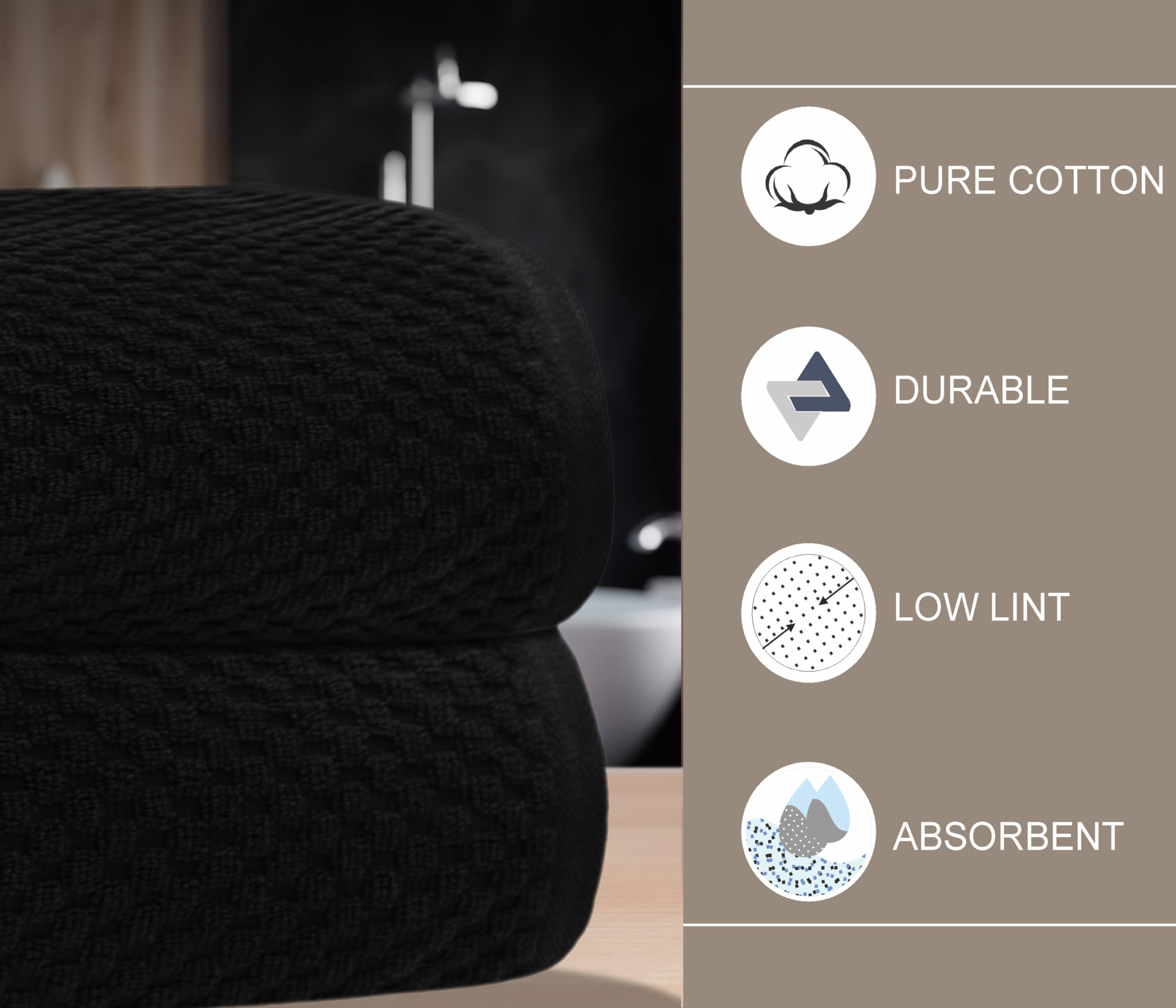 Premium 100% Ringspun Cotton Waffle Weave Bath Towels - Set of 2 Luxury Oversized 35