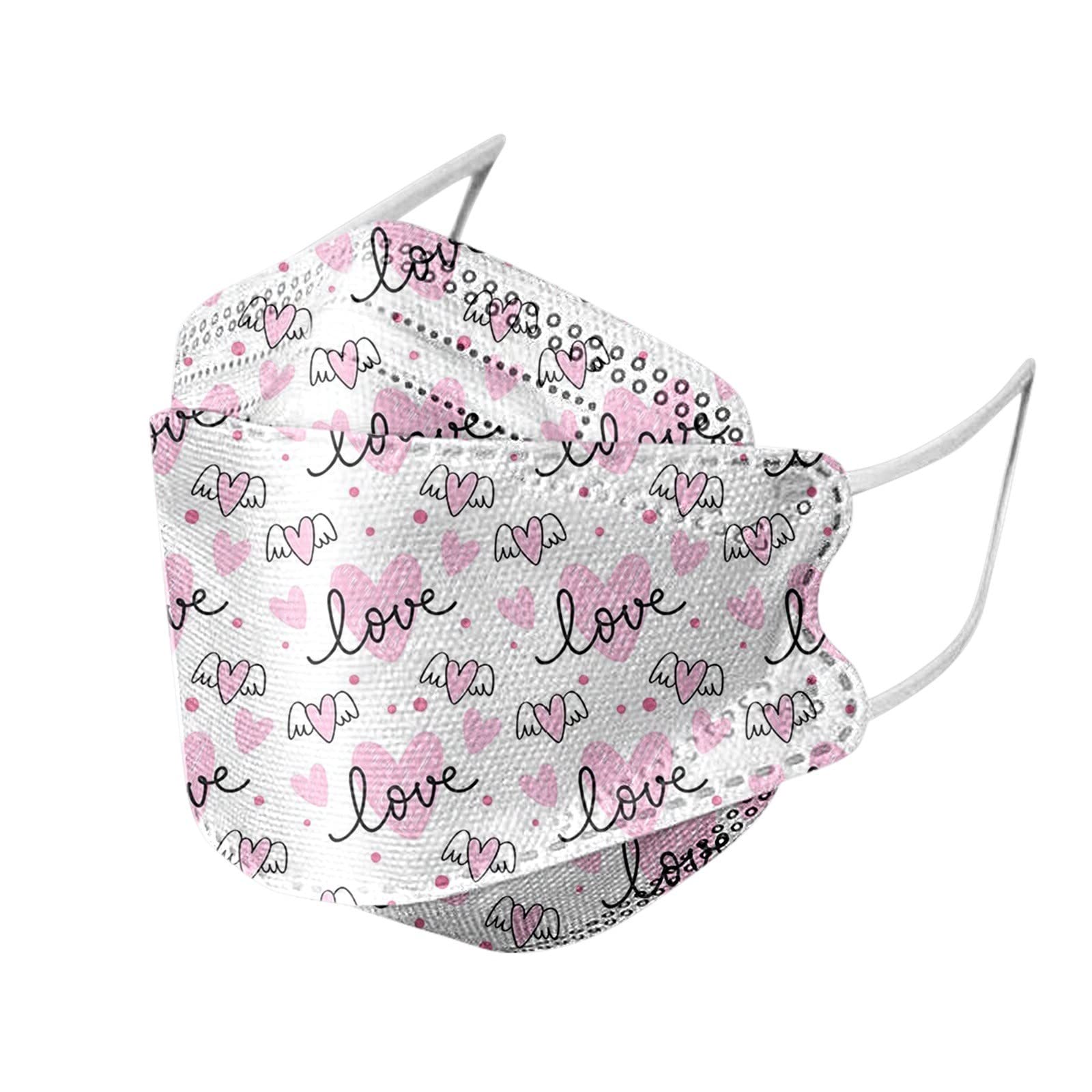 KF94 Disposable Face Masks for Adults & Teens - 4 Layer Filter Protection - Valentine's Day Gift Idea - Health Safety Masks for School, Work, Travel & Daily Use