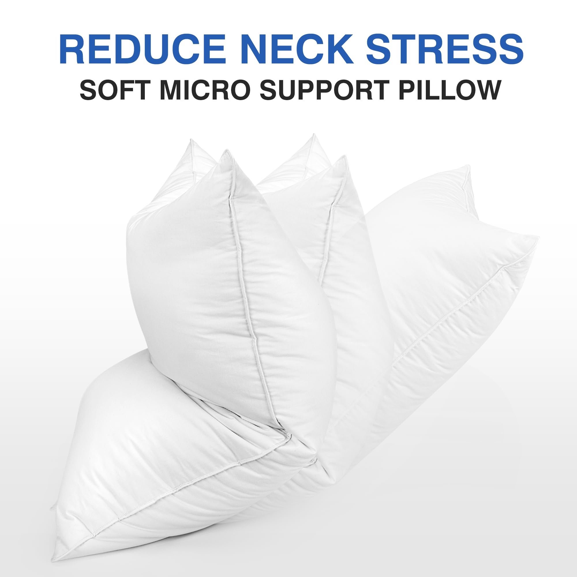 Premium Goose Feather Pillows Queen Size (Pack of 2) - Luxury Down Hotel Bed Pillows for Sleeping with 600 Thread Count Cotton Cover - Fluffy Support for Back, Stomach & Side Sleepers - Perfect for Home, Guest Room & Airbnb