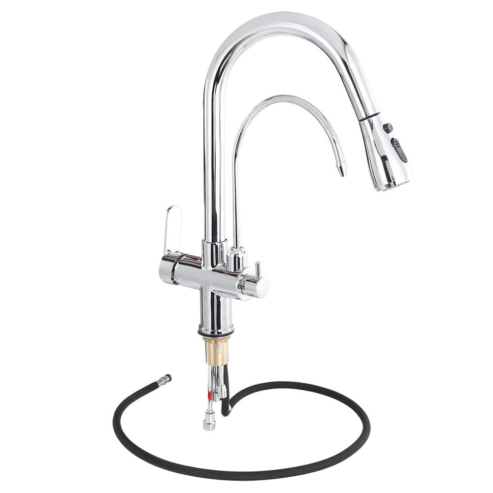 3-in-1 Filter Water Faucet with Hot & Cold Water - Modern Electroplated Kitchen Tap for Home Use | Perfect for Purifying Drinking Water, Washing Vegetables & Dishwashing