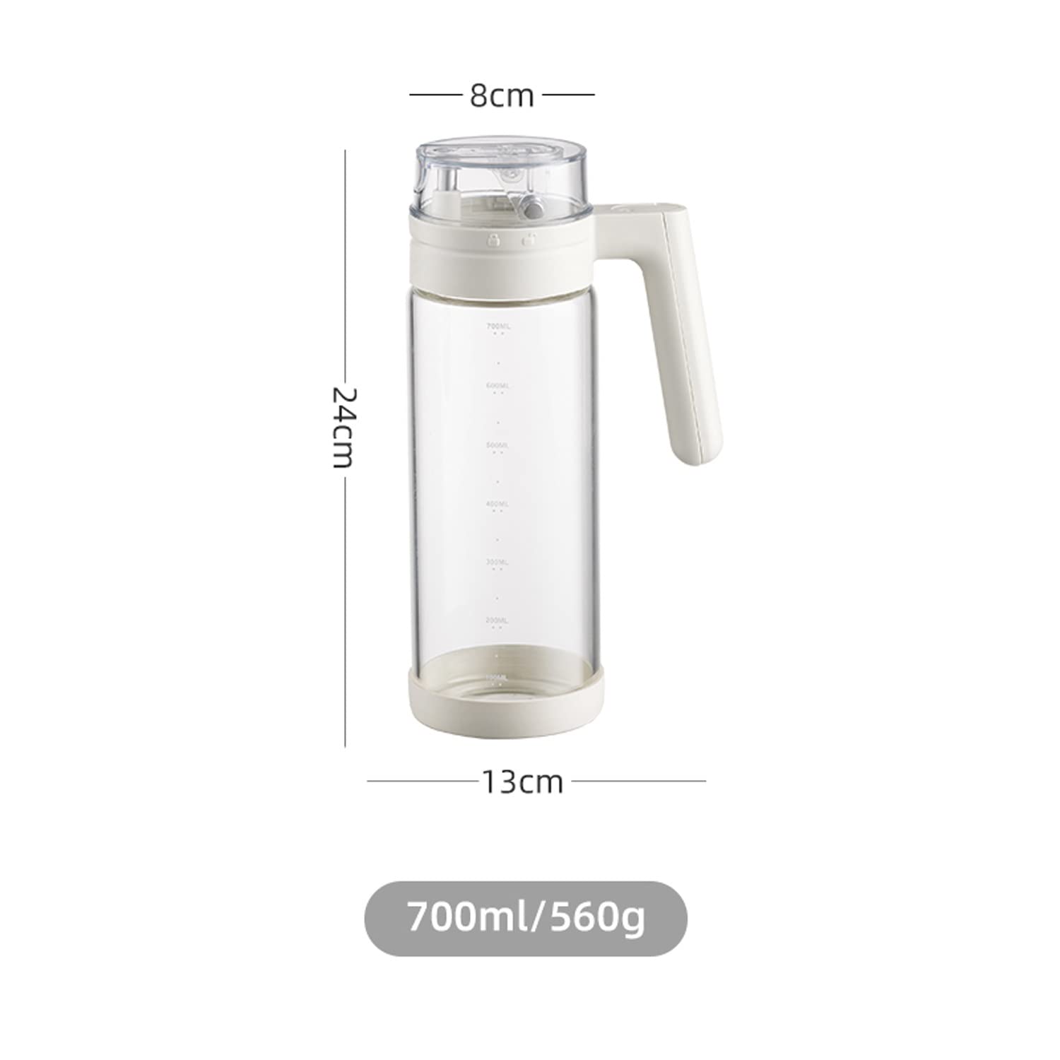 AVLUZ 700ml Glass Olive Oil & Vinegar Dispenser Bottle with Automatic Cap - Premium Kitchen Oil Cruet for Cooking, Baking, Grilling & BBQ - Perfect for Salad Dressing, Marinades & Tabletop Use