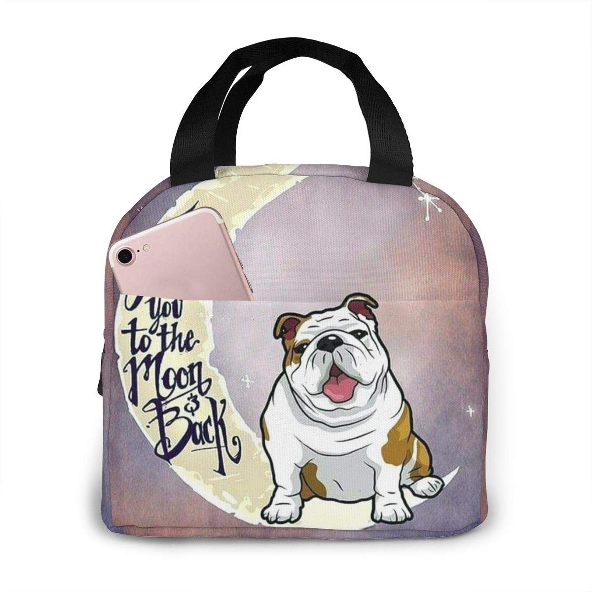 English Bulldog Insulated Lunch Bag for Women, Girls & Kids - Thermal Picnic Cooler Tote, Large Leakproof Bento Box Meal Prep Bag - Perfect for School, Work, Camping, Travel & Fishing