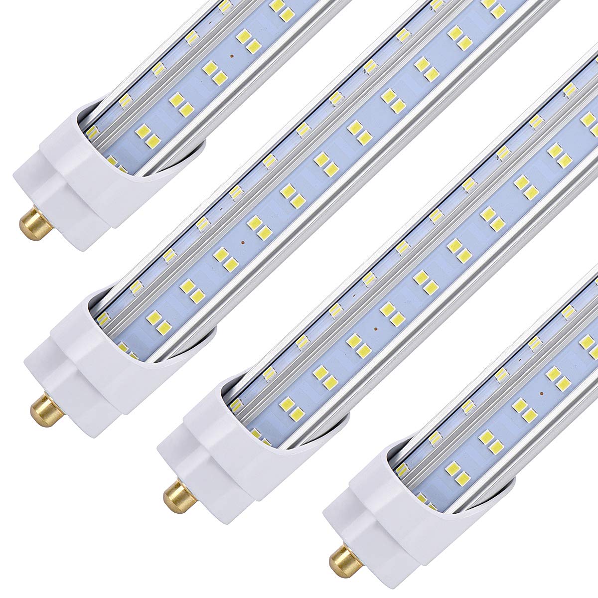 10-Pack 8FT LED Tube Lights - 120W 19000LM Super Bright, 6000K Cold White, T8/T10/T12 Compatible, V-Shaped 270° Angle, FA8 Single Pin - Perfect for Warehouses, Garages & Commercial Lighting