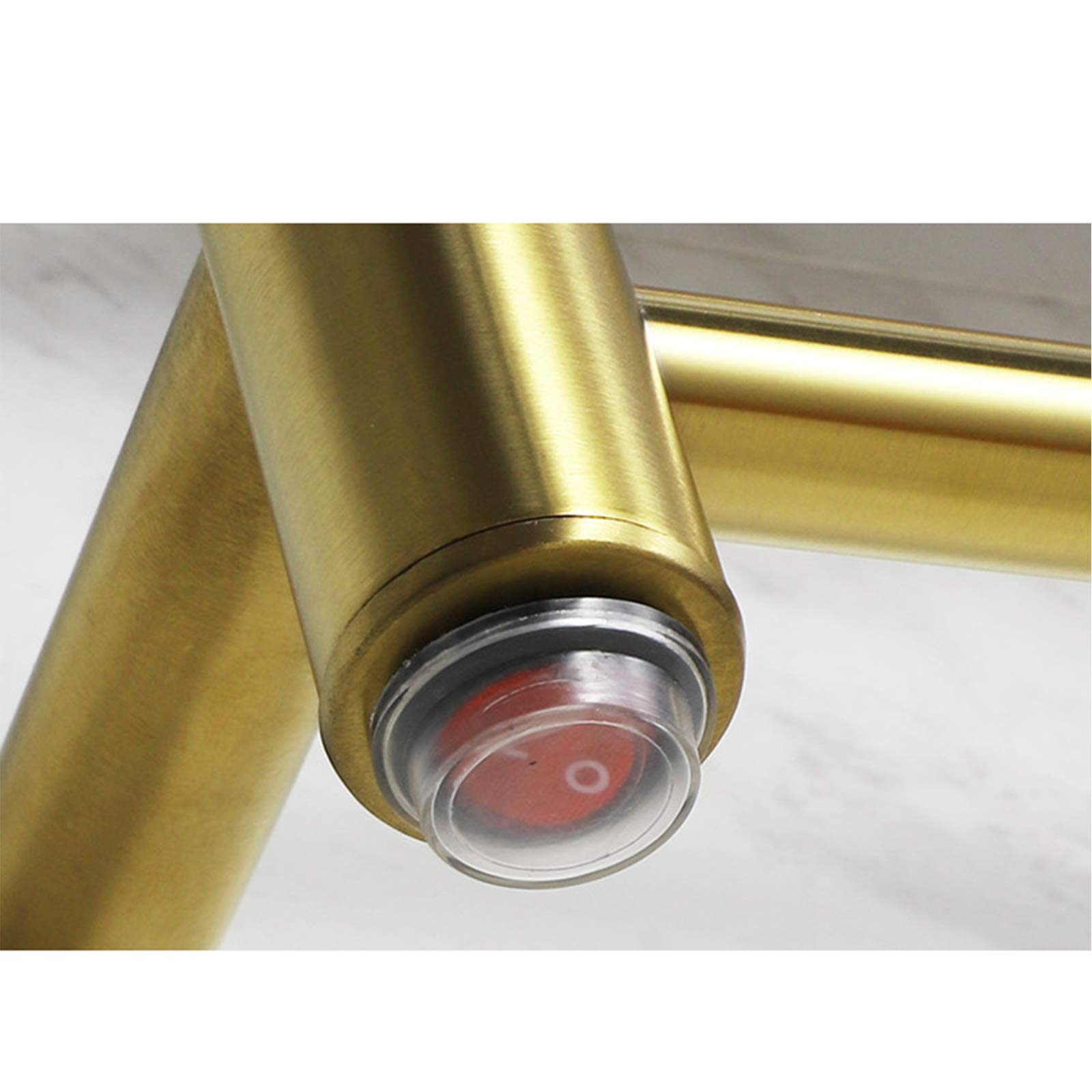 Energy Efficient 35W Electric Heated Towel Rack - Wall Mounted 304 Stainless Steel Towel Warmer with Top Shelf & LED Switch (Brushed Gold) | Perfect for Bathroom, Spa, and Luxury Home Use