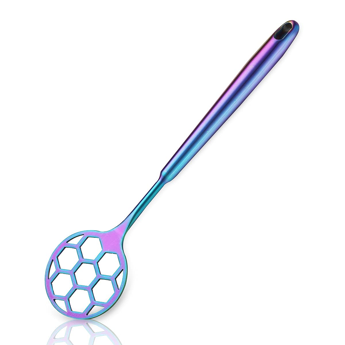 Rainbow Dough Whisk - Stainless Steel Football-Shaped Flat Whisk for Baking & Cooking, Colorful Titanium Plating, Ergonomic Non-Slip Handle, Dishwasher Safe - Perfect for Mixing Cookie Dough, Bread, Pancake Batter & More