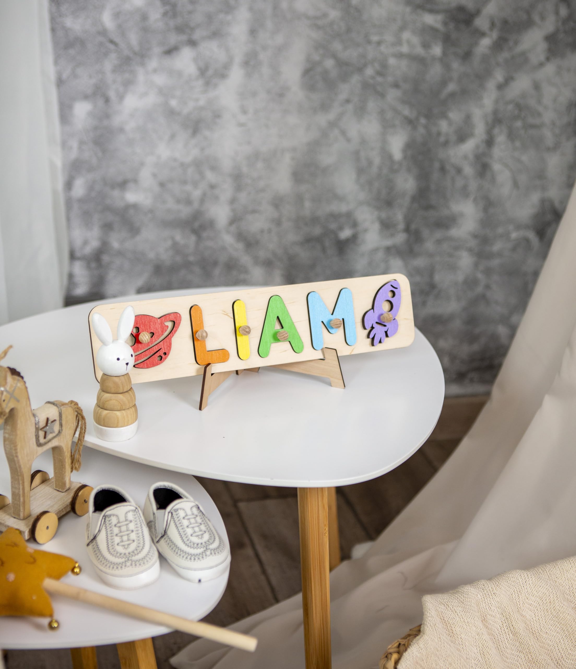 Personalized Wooden Name Puzzle - Custom Baby Gift for 1st Birthday & Toddler Learning