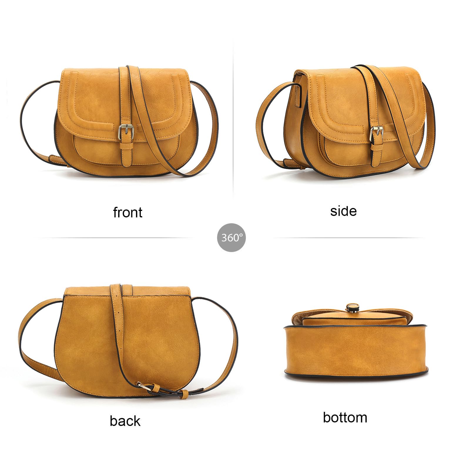 AFKOMST Women's Vegan Leather Crossbody Bags - Small Saddle Purse & Boho Shoulder Bag for Everyday Use, Travel, and Casual Outings