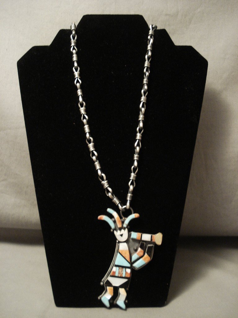 140 Gram Heavy Vintage Zuni Navajo Kachina Native American Silver Necklace - Authentic Tribal Jewelry for Women, Perfect for Boho Fashion, Cultural Events & Gift Giving