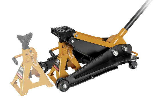 2 Ton Universal 1 Lift Jack with 3 Ton Jack Stands - Heavy Duty Car Lift for Auto Repair, Tire Change & Vehicle Maintenance - Perfect for Home Garage & Professional Mechanics