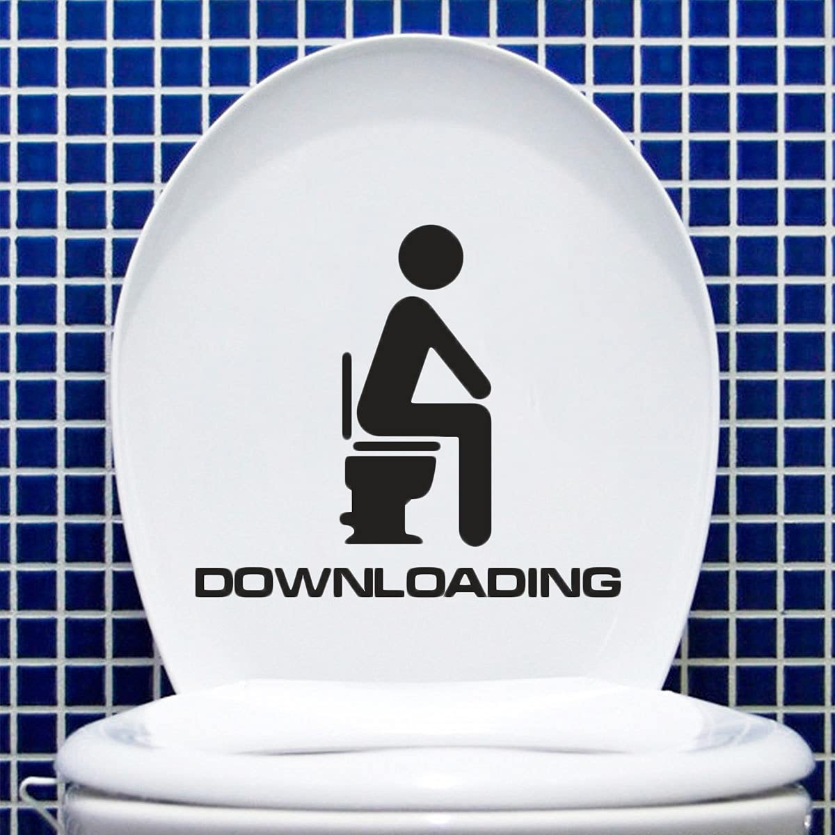 BWGHBH Removable Toilet Stickers - Bathroom Wall Decals, WC Sign Art & Seat Cover Mural for Door Decor - Waterproof Vinyl Decoration for Home, Restroom, Office (Easy to Install & Clean)