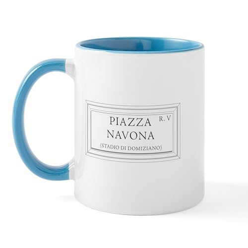 White/Blue Inside - Piazza Navona, Rome Italy Mug