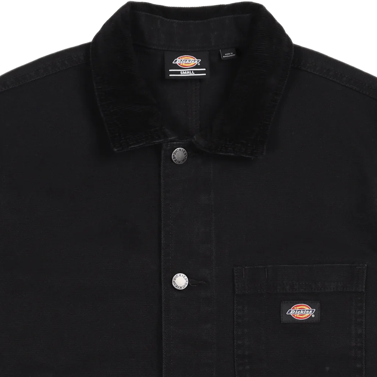 Dickies Duck Unlined Chore Jacket - Stonewashed Black | Durable Workwear for Construction, Farming & Outdoor Activities | Heavy-Duty Cotton Utility Jacket for Men