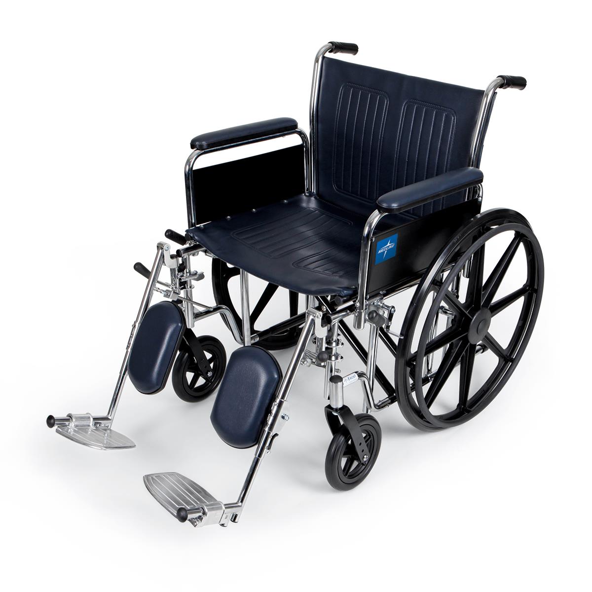 Excel Heavy Duty Wheelchair with Removable Full Length Arms & Detachable Elevating Legrests - 20 Inch Black - Ideal for Home Use, Travel, and Outdoor Mobility