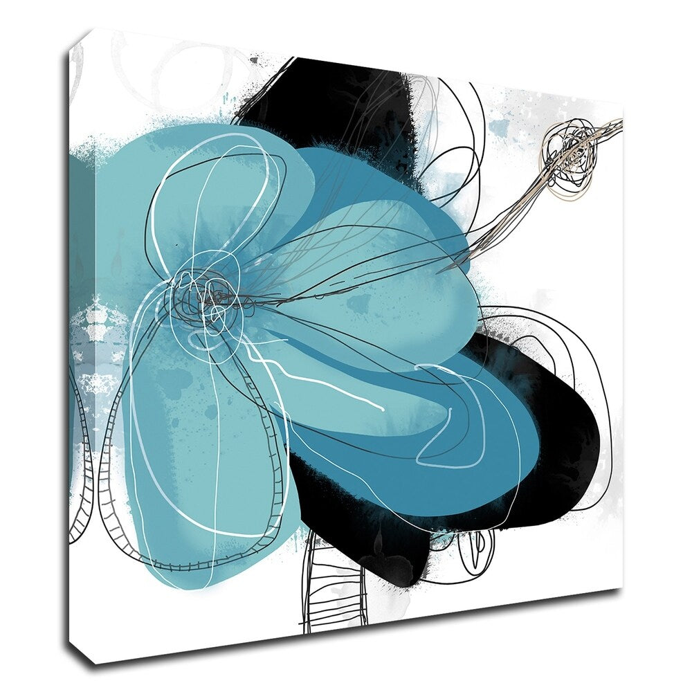 Azul Poetry 1 by Jan Weiss - Premium Canvas Wall Art Print - Ready to Hang - Modern Home & Office Decor - Perfect for Living Room, Bedroom or Gallery Wall