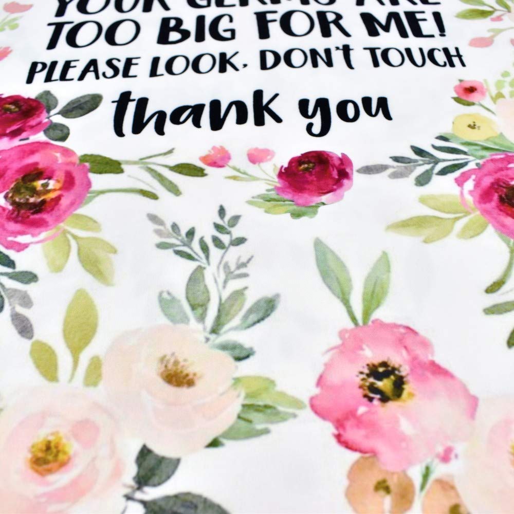 Breastfeeding Cover with No Touching Sign - Soft Stretchy Nursing Scarf for Baby Car Seat, Stroller & Shopping Cart - Breathable Infant Canopy Cover (Floral Print) - Perfect for Nursing in Public & On-the-Go Parenting