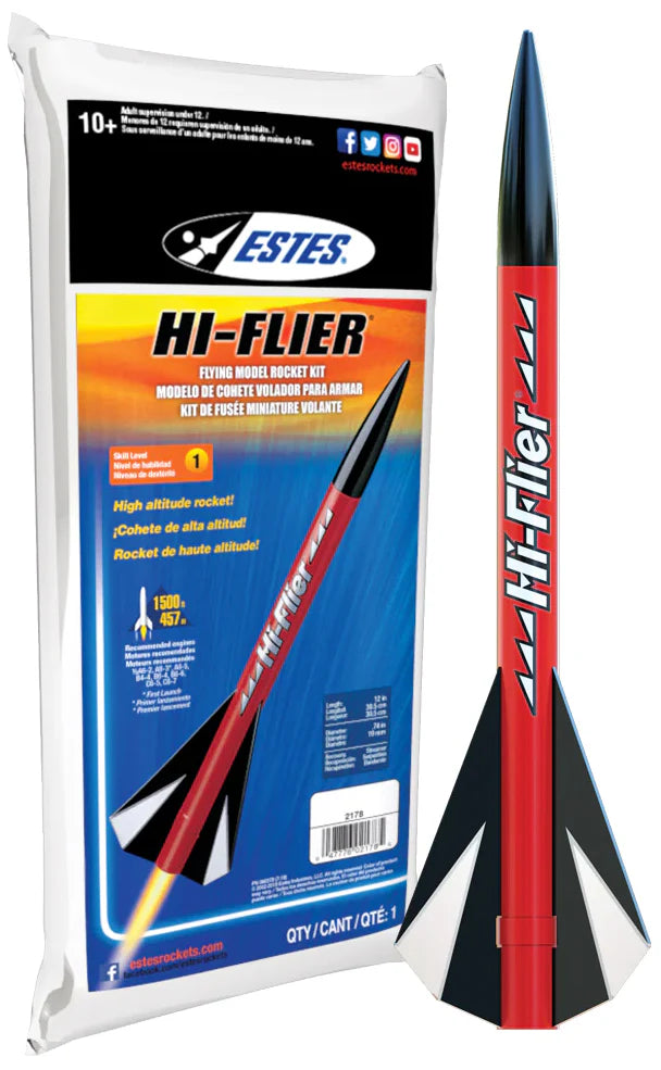 Estes Hi Flier Flying Model Rocket Kit for Intermediate Hobbyists - Easy to Assemble & Launch (002178) | Perfect for STEM Education, Outdoor Activities & Family Fun